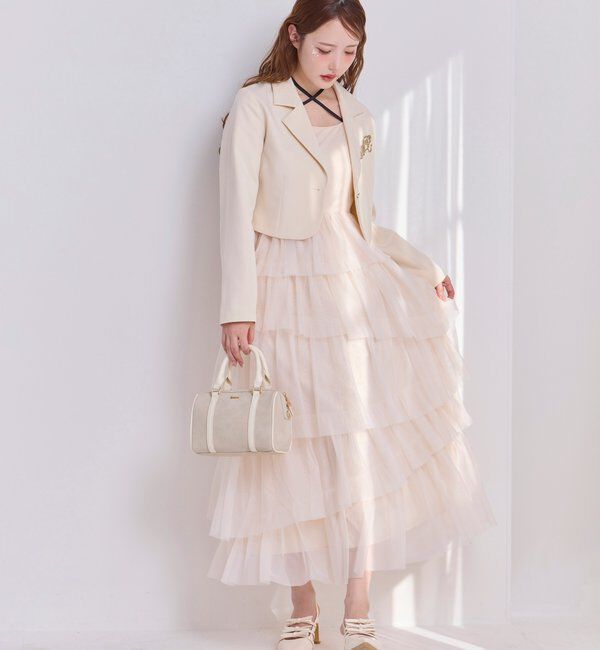  「ブローチ付きショートテーラージャケット/WEB限定リバイバル」|テーラードジャケット|