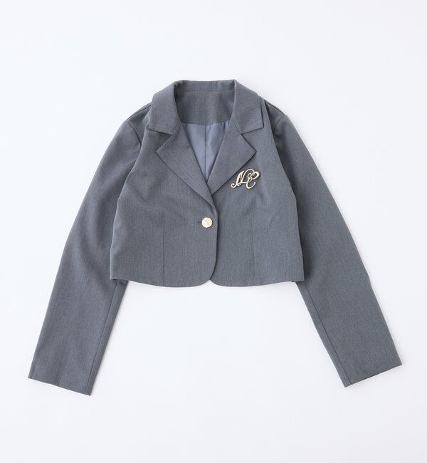  「ブローチ付きショートテーラージャケット/WEB限定リバイバル」|テーラードジャケット|