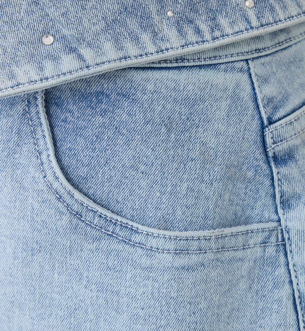  「ウェスト折り返しデニムミニスカート」|スカート|