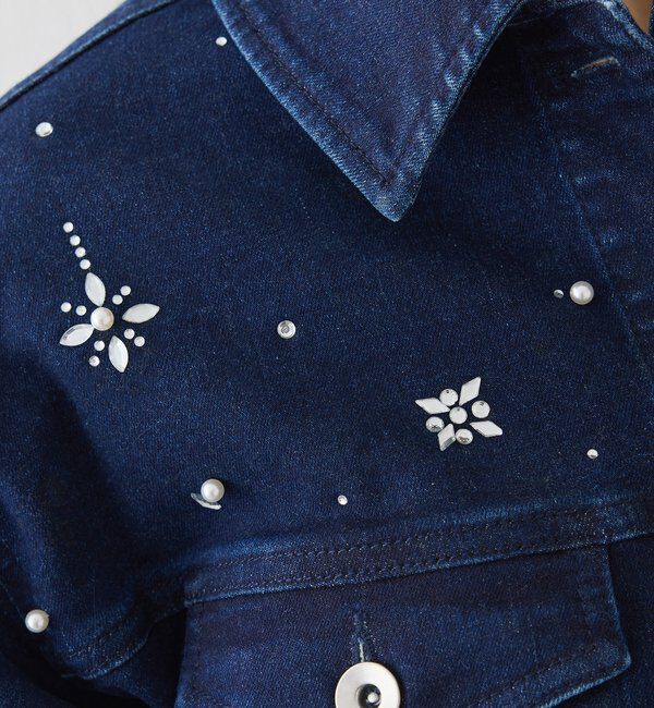  「ビジューデニムジャケット」|ダウンベスト・ベスト|