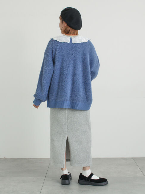 Samansa Mos2「無地・花柄シャギーVネックカーディガン」|カーディガン|