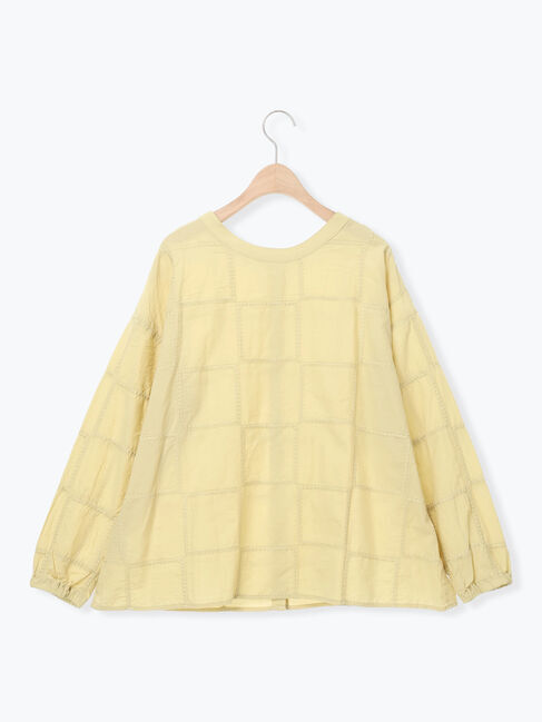 Samansa Mos2「スクエア刺繍バンドカラーブラウス」|シャツ・ブラウス|