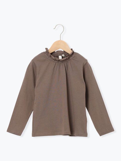 Samansa Mos2 Lagom「シャーリング衿カットソー」|Tシャツ・カットソー|チャコールグレー