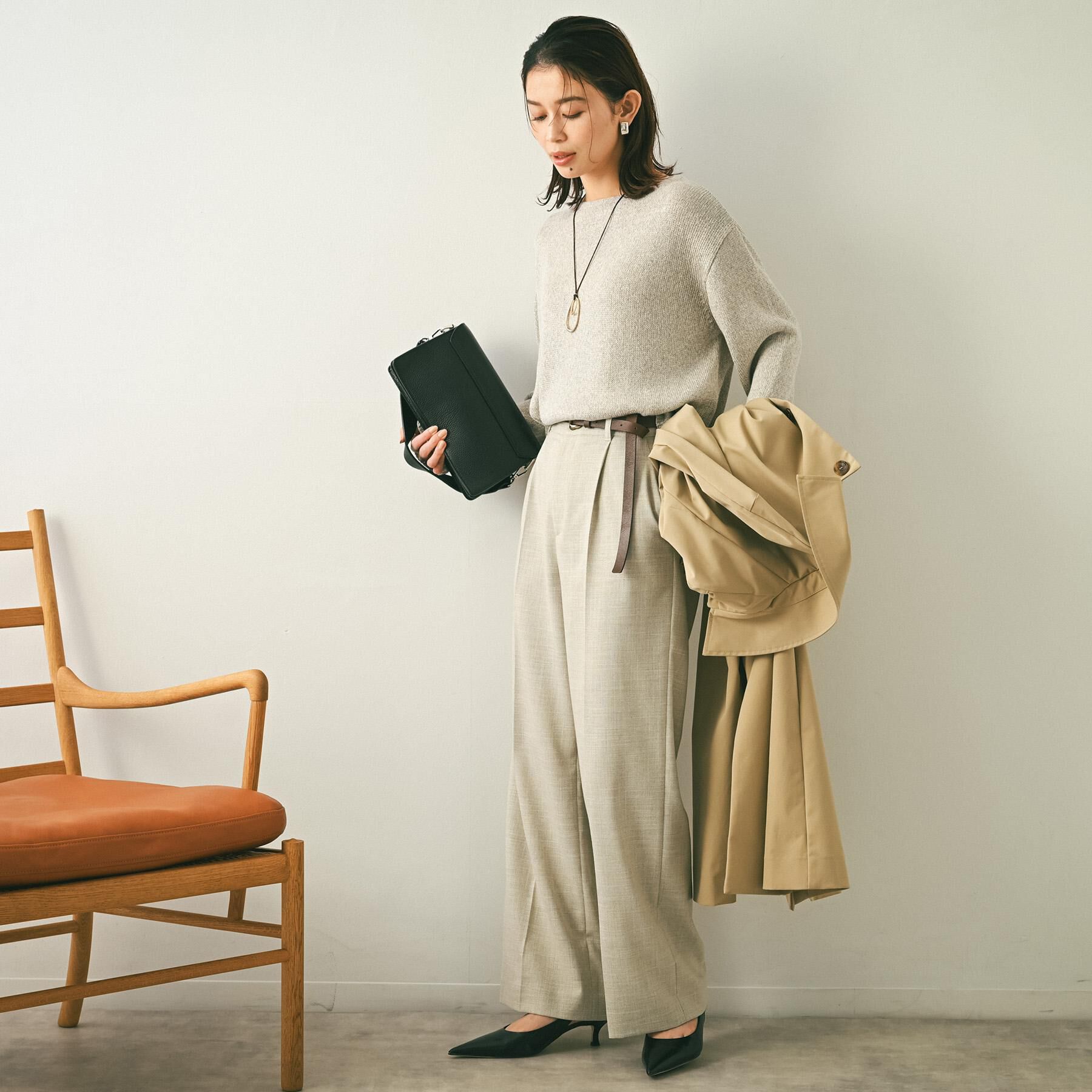 UNTITLED「シャンブレーワイドパンツ」|その他|