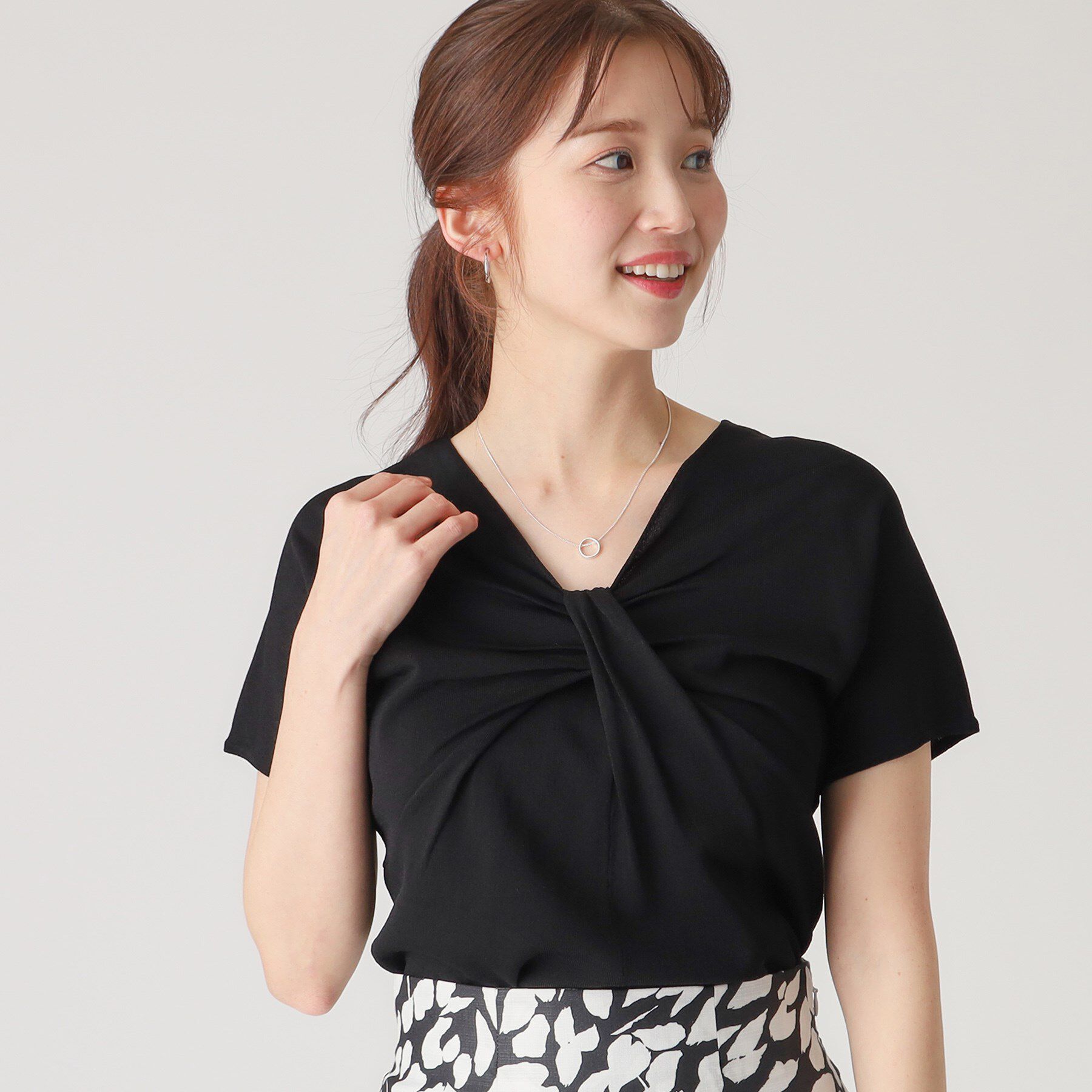 COUP DE CHANCE「【洗える】捻りデザインのニットトップス」|ニット・セーター|