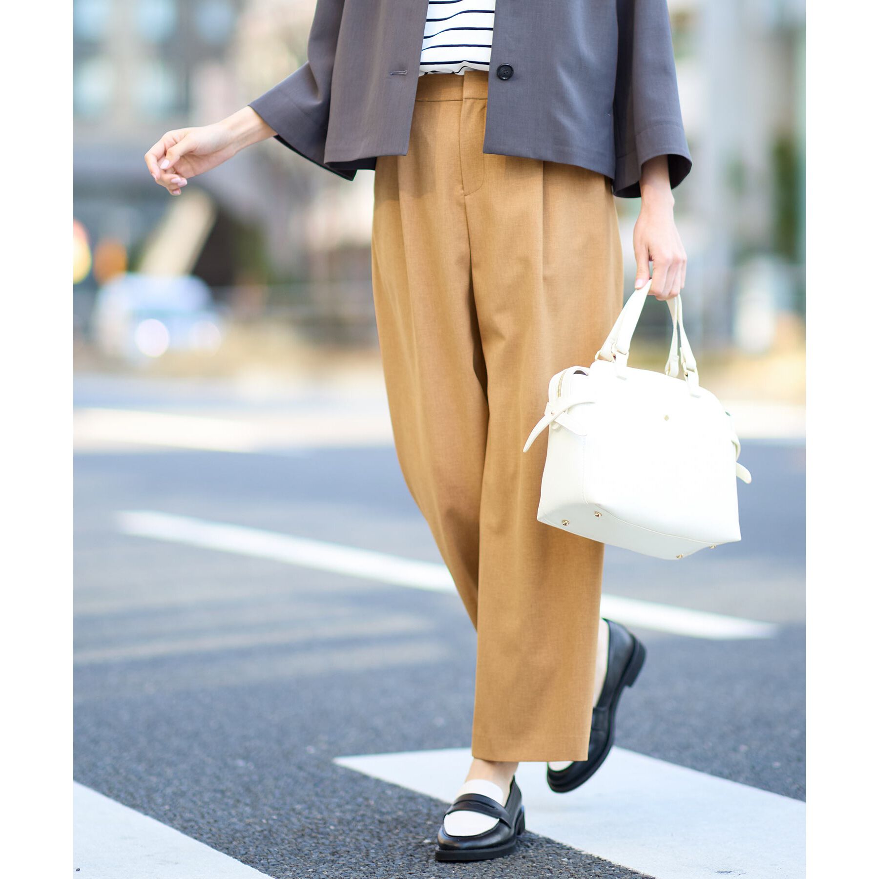 Reflect「【マシンウォッシュ可／すっきりシルエット】ワイドシルエットパンツ」|その他|キャメルブラウン(0