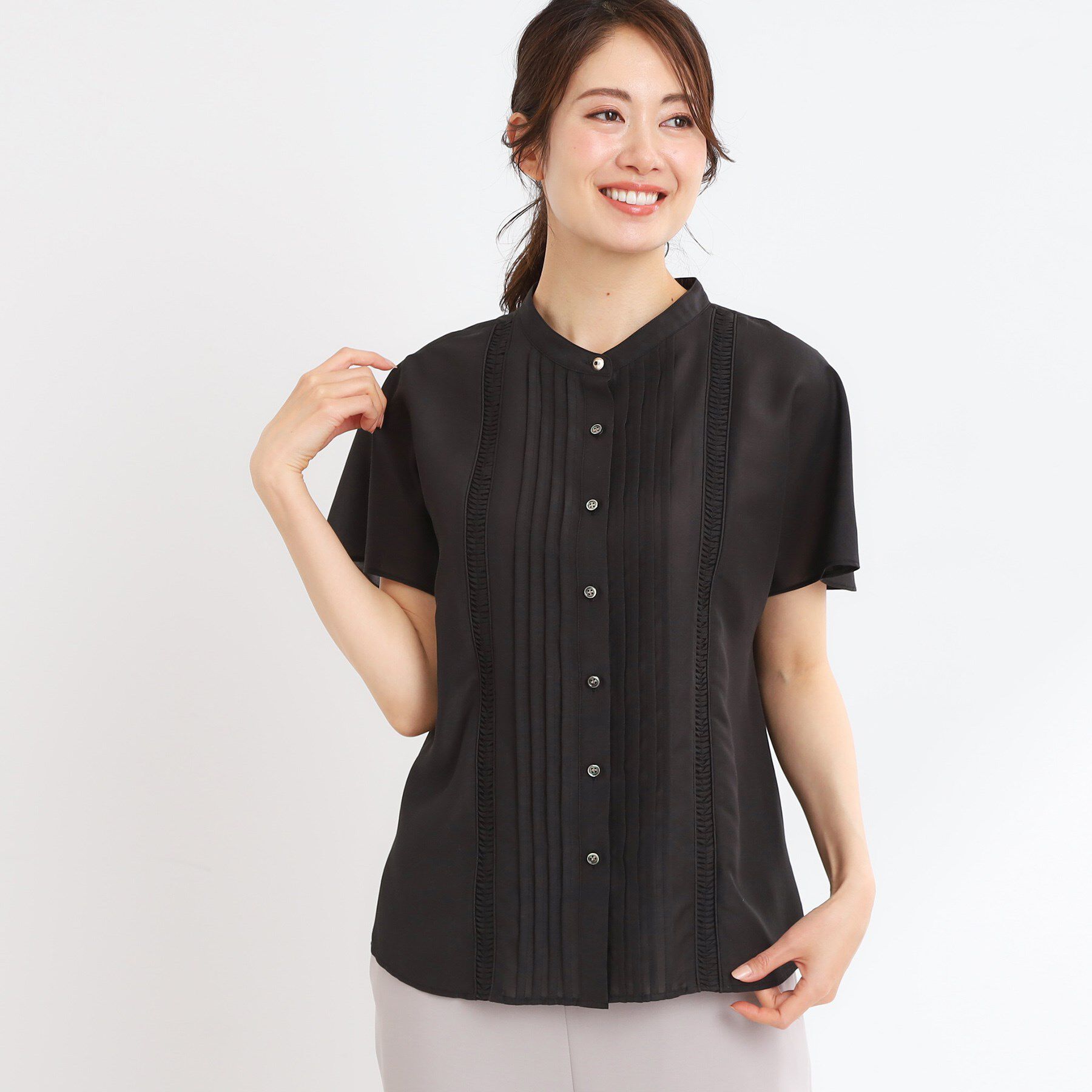 Reflect「【選べる7色◎／手洗い可】フロントピンタックデザインブラウス」|シャツ・ブラウス|