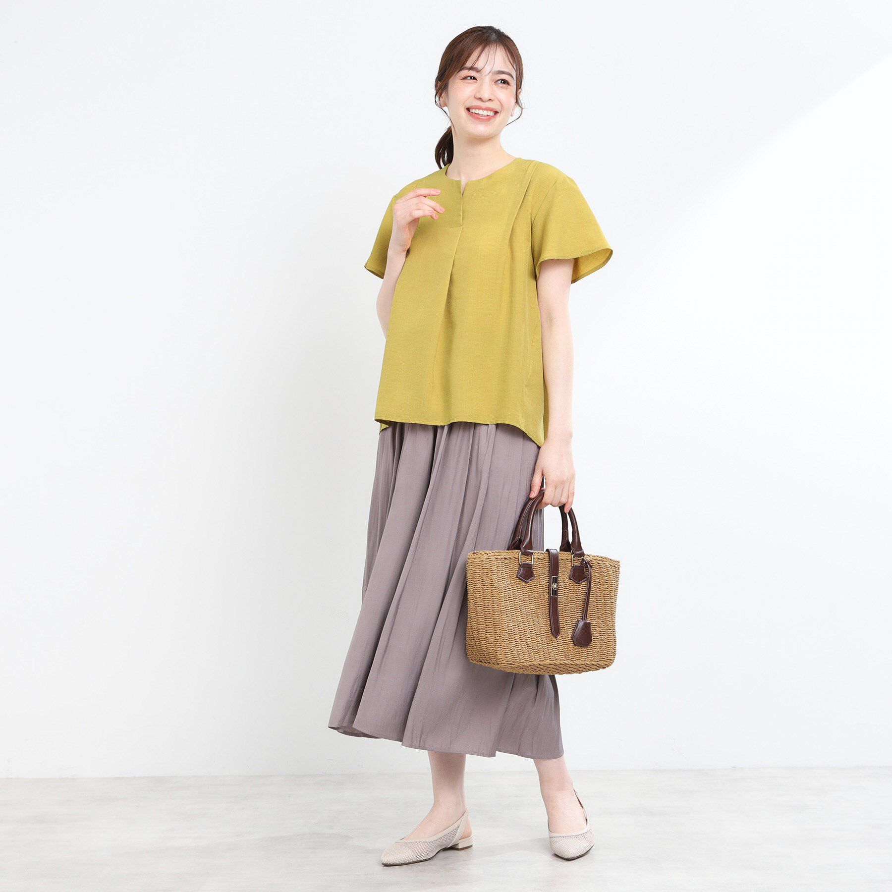 Reflect「ドライタッチスキッパーネックブラウス」|シャツ・ブラウス|