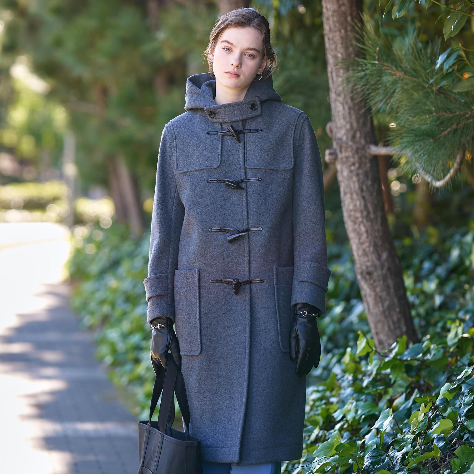 DRESSTERIOR「Superfineリサイクルメルトンダッフルコート」|ダッフルコート|チャコールグレー(0