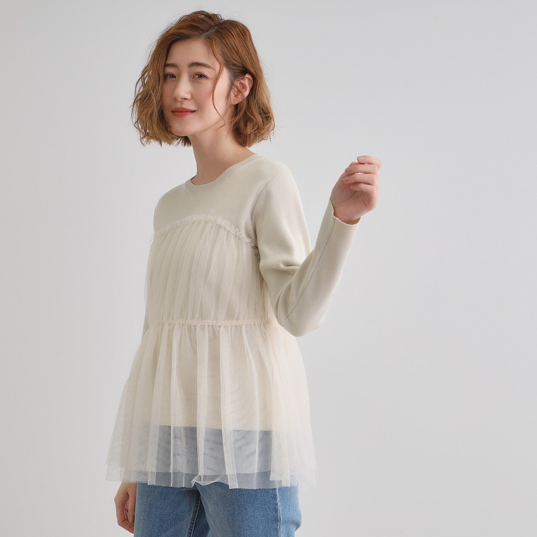 grove「チュールドッキングニットプルオーバー」|ニット・セーター|