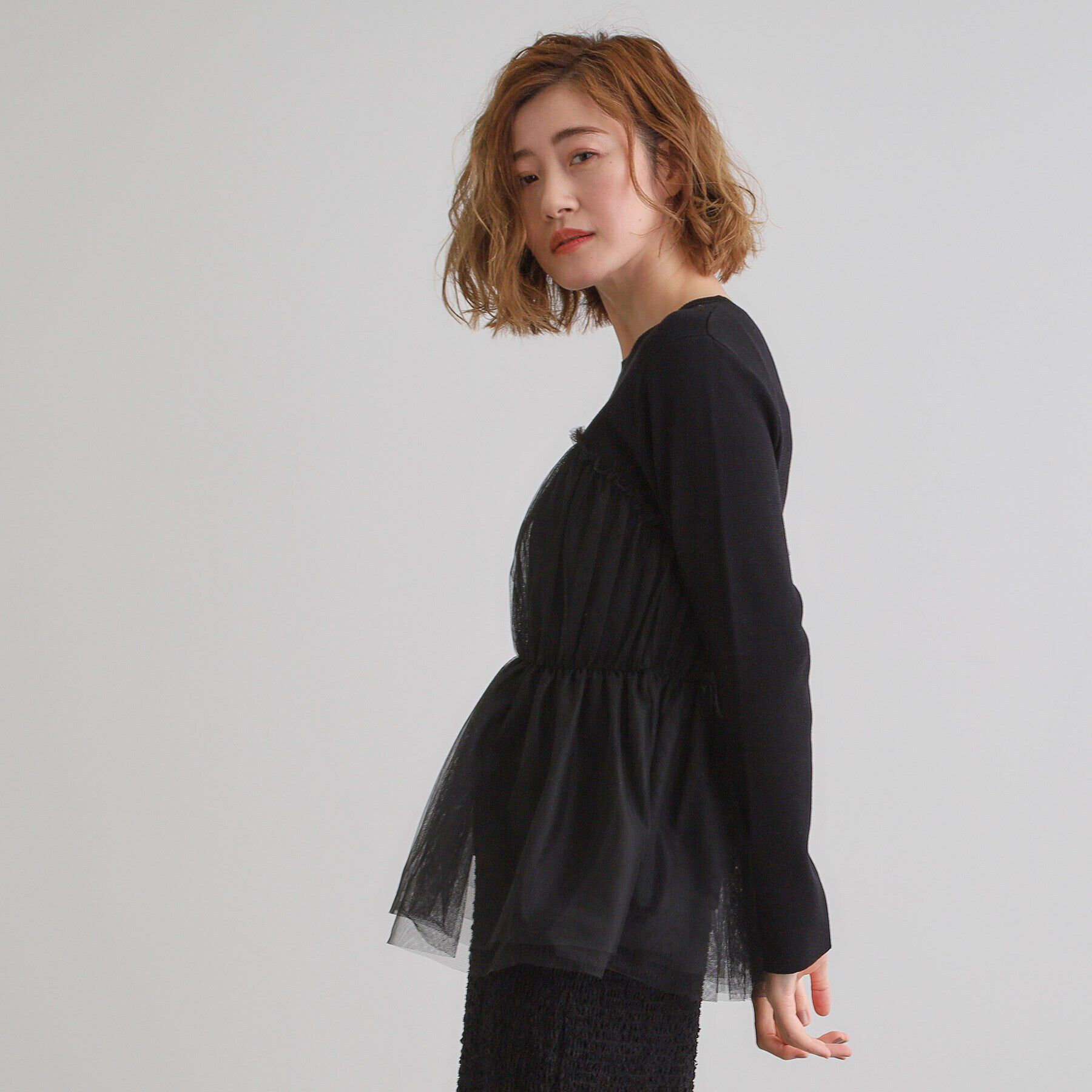 grove「チュールドッキングニットプルオーバー」|ニット・セーター|