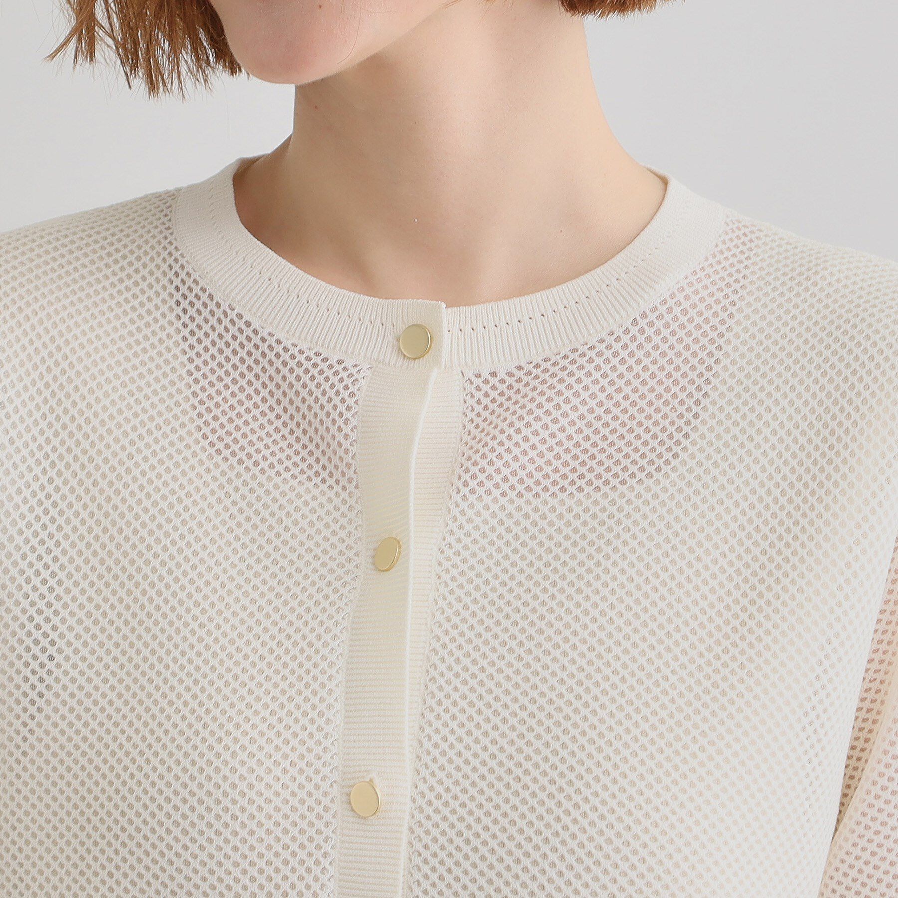 grove「1枚でも映える上品メッシュカーディガン」|カーディガン|