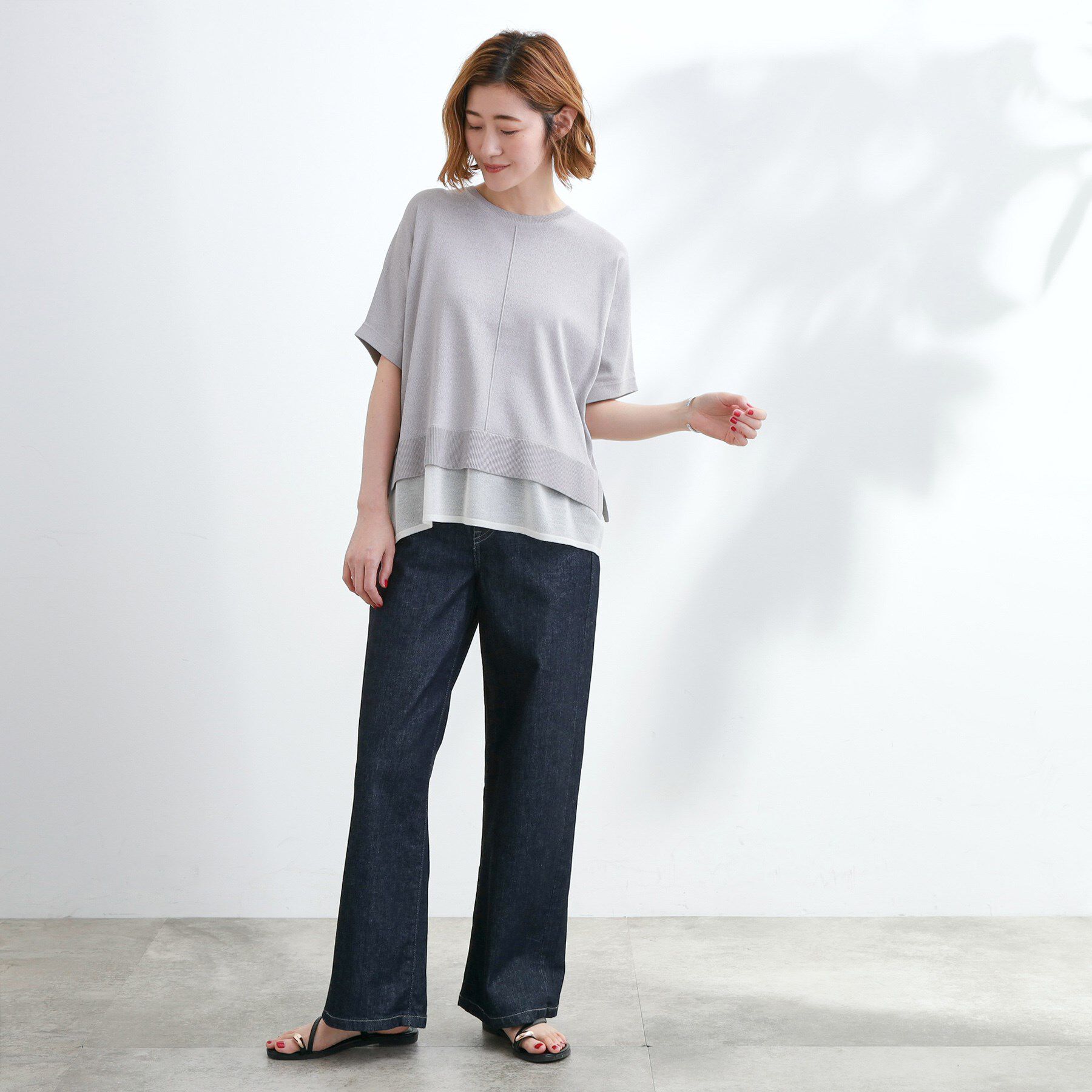 grove「【夏に嬉しい機能付き】やわらかドライタッチレイヤードライクニット」|ニット・セーター|