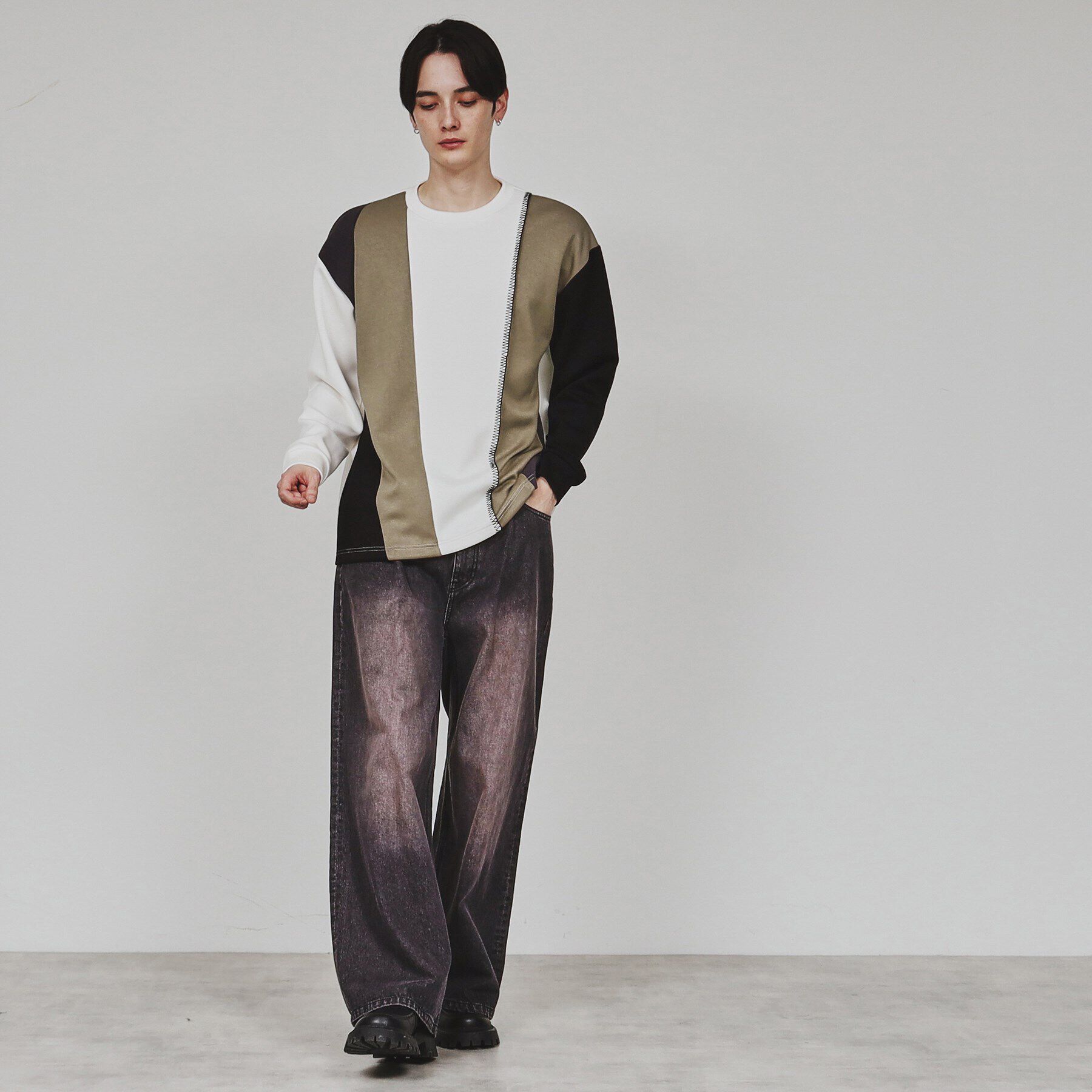 tk.TAKEO KIKUCHI「ダイヤゴナルブランケットカットソー」|Tシャツ・カットソー|