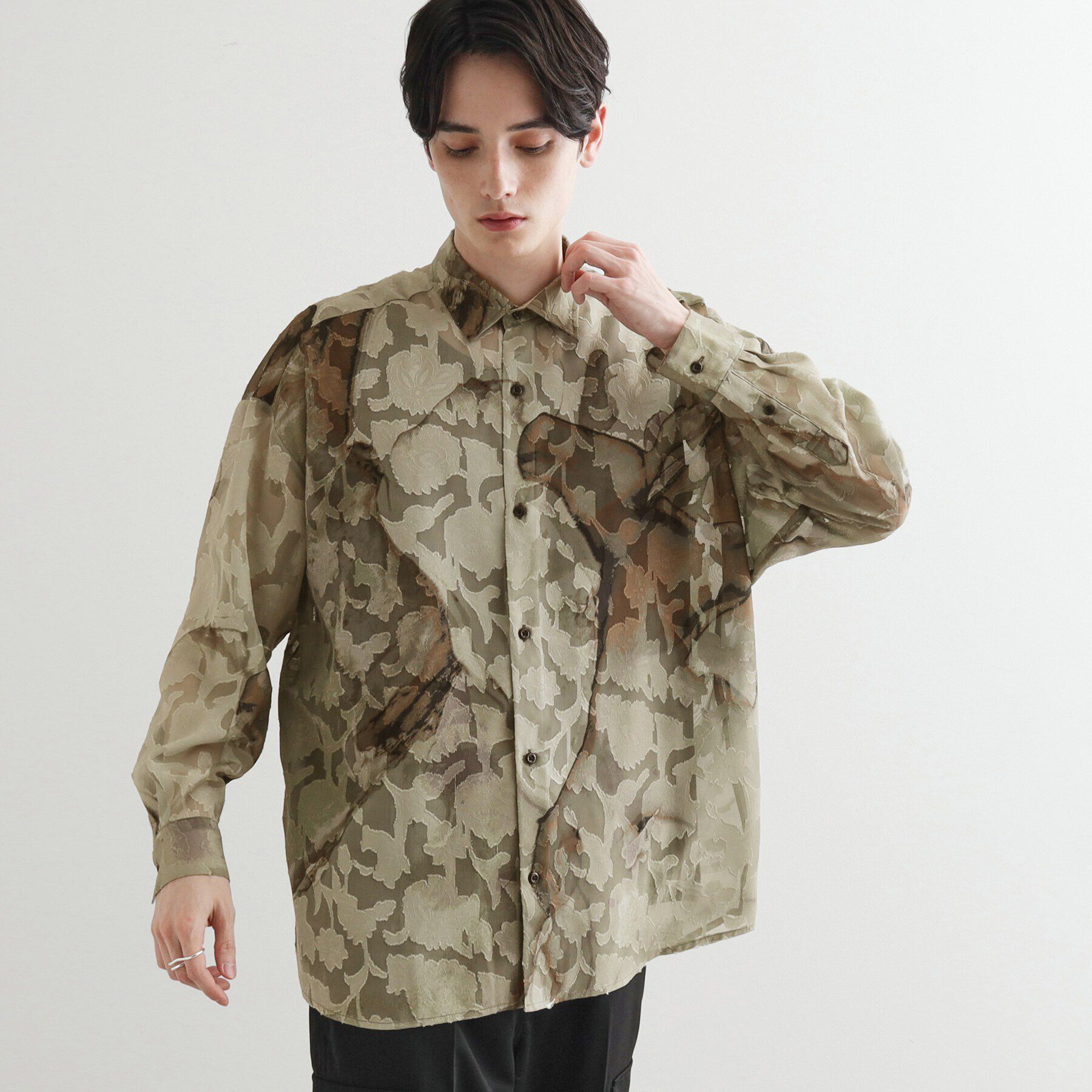 tk.TAKEO KIKUCHI「シアーフラワーシャツ」|シャツ・ブラウス|