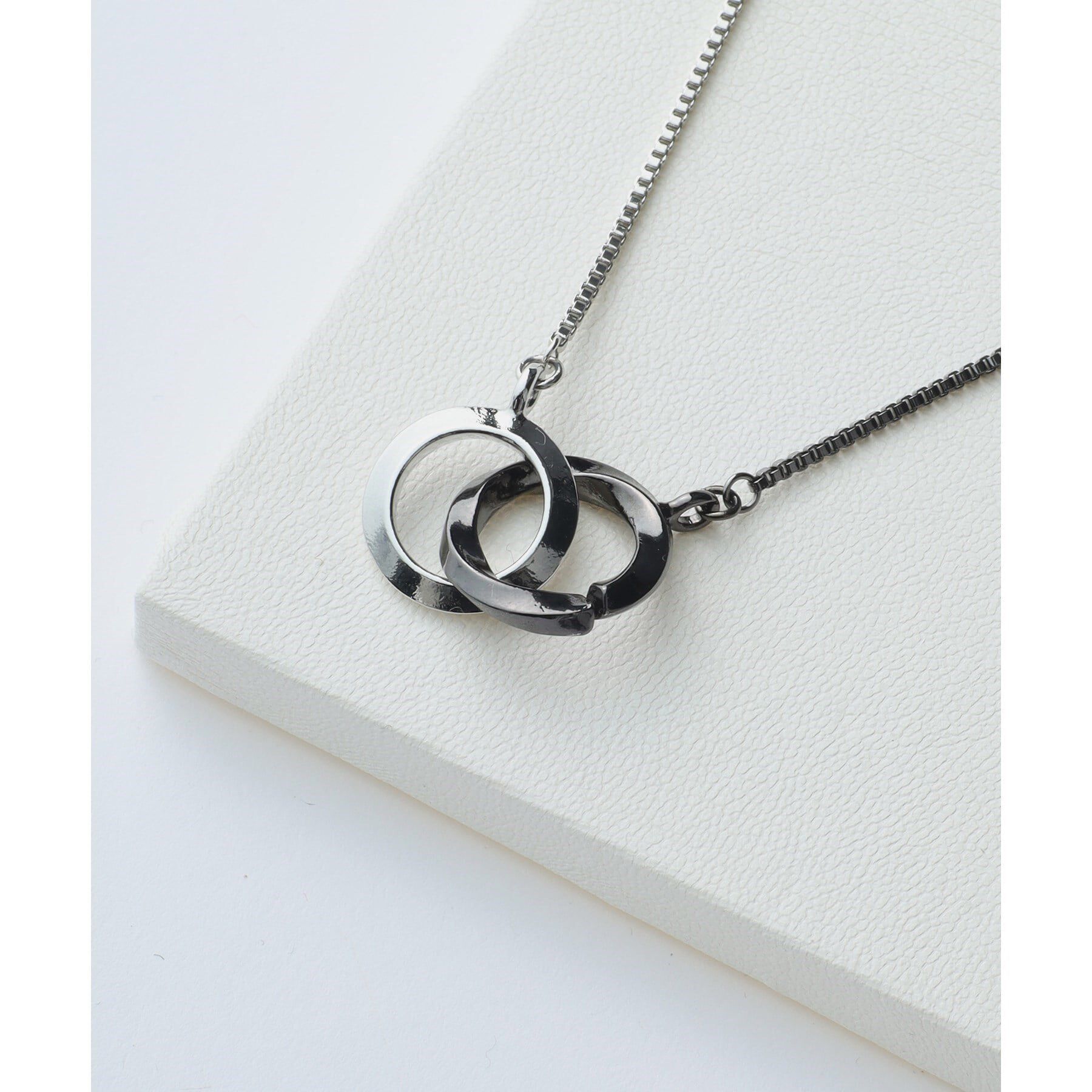 tk.TAKEO KIKUCHI「ダブルリングネックレス」|ネックレス|ブラック(519)
