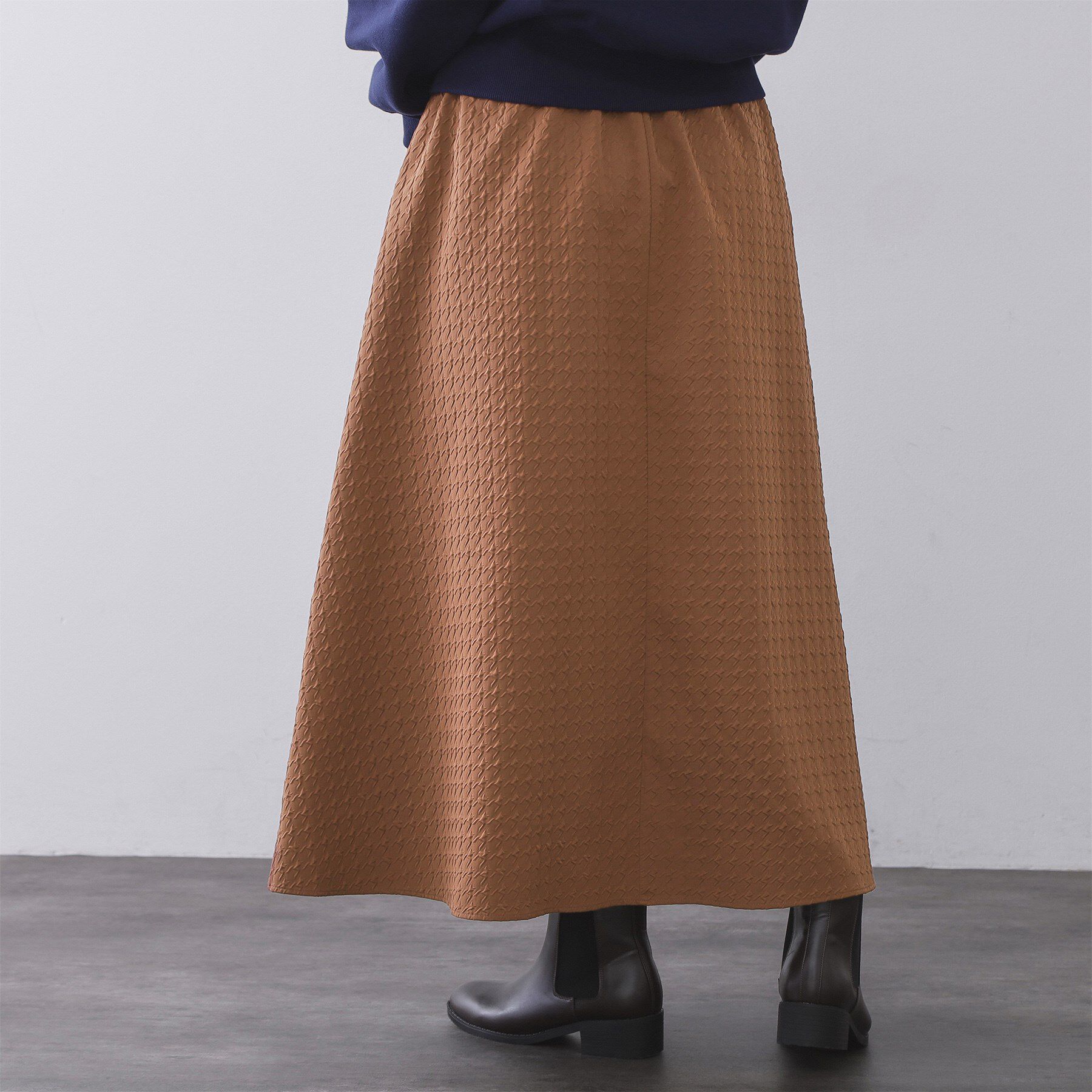 OPAQUE.CLIP「チドリエンボスフレアスカート【洗濯機OK】」|スカート|