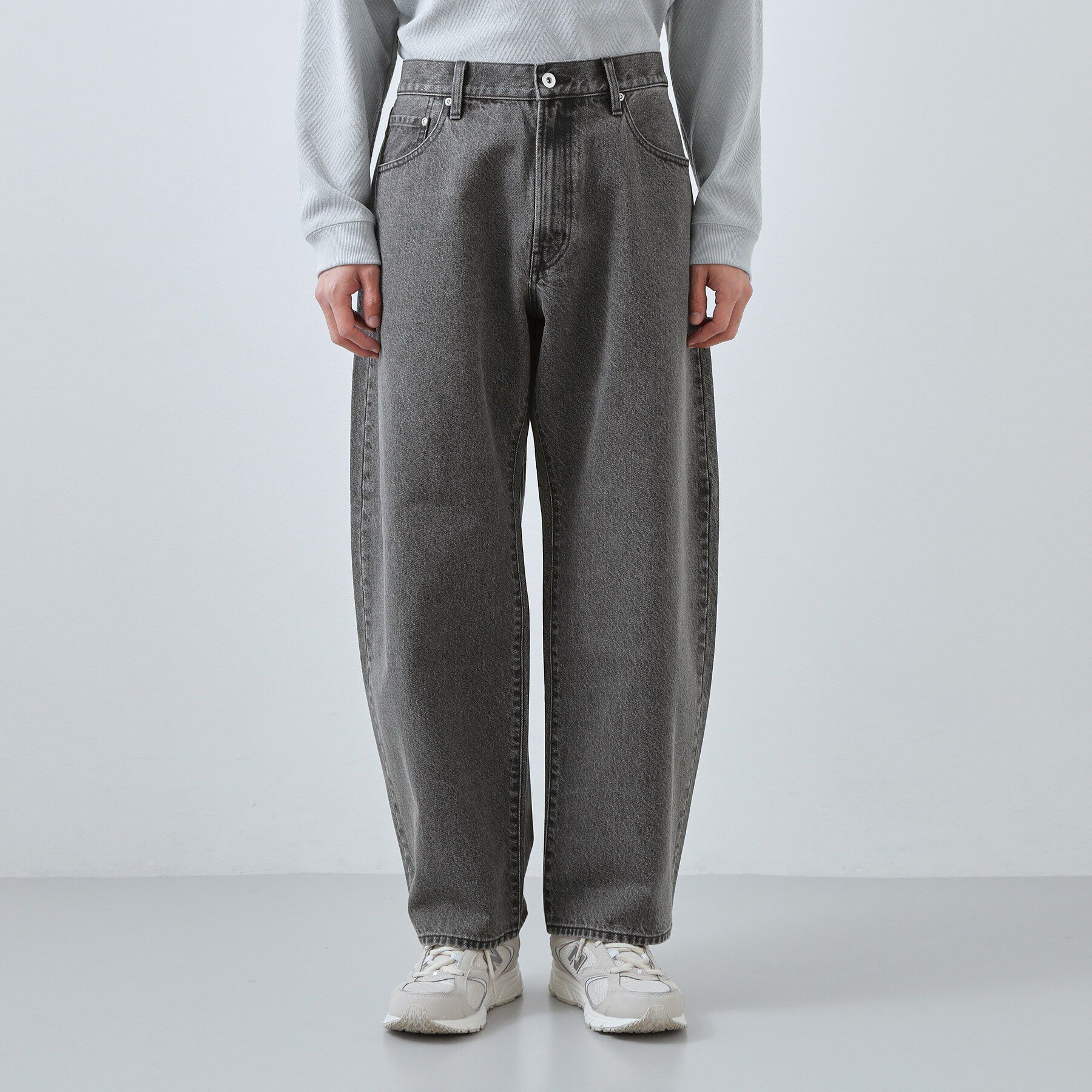 THE SHOP TK「【半歩先のオシャレ】デニムカーブパンツ　セットアップ可/洗濯機OK」|デニム|