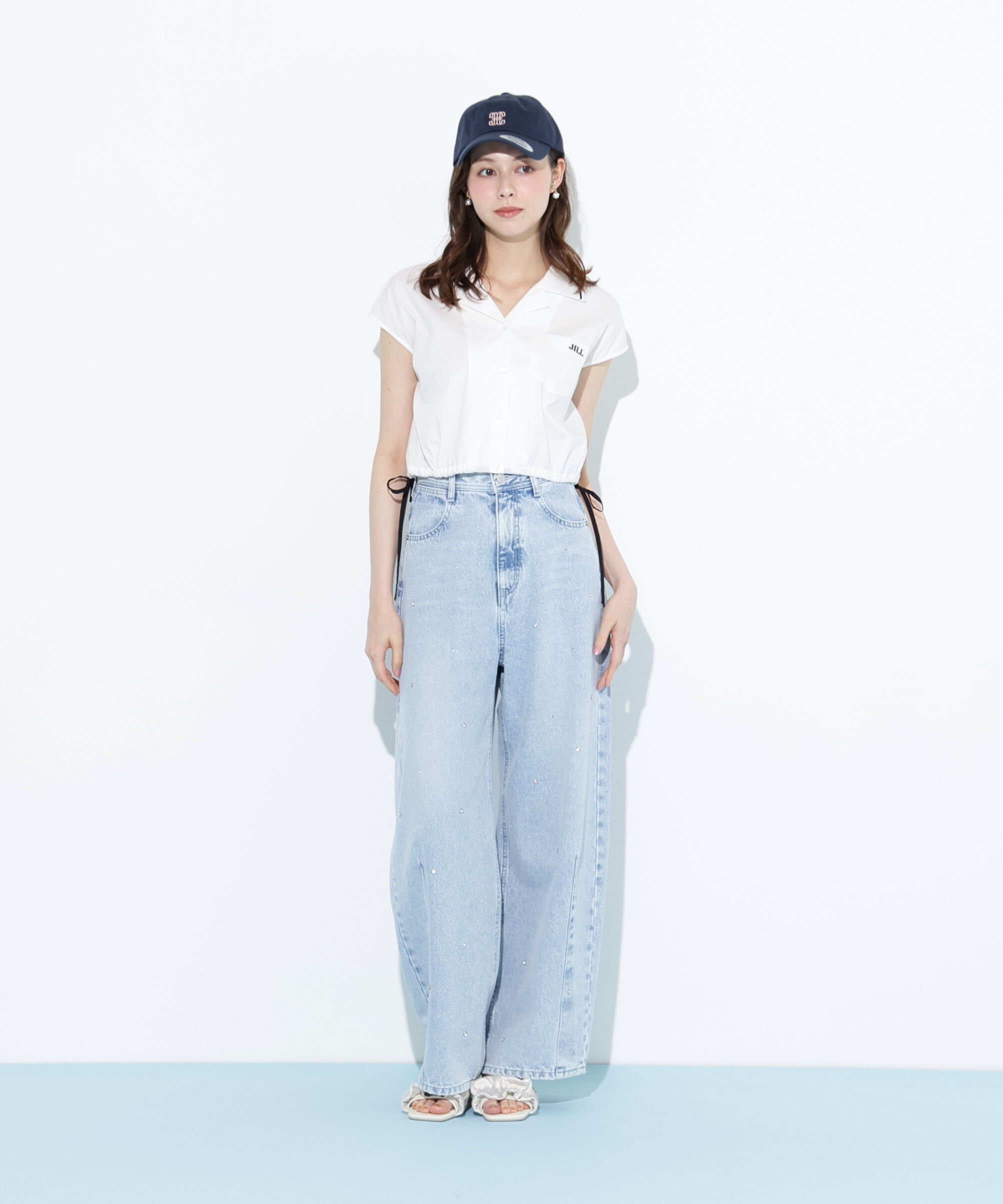  「ウエストリボン開襟シャツ」|シャツ・ブラウス|