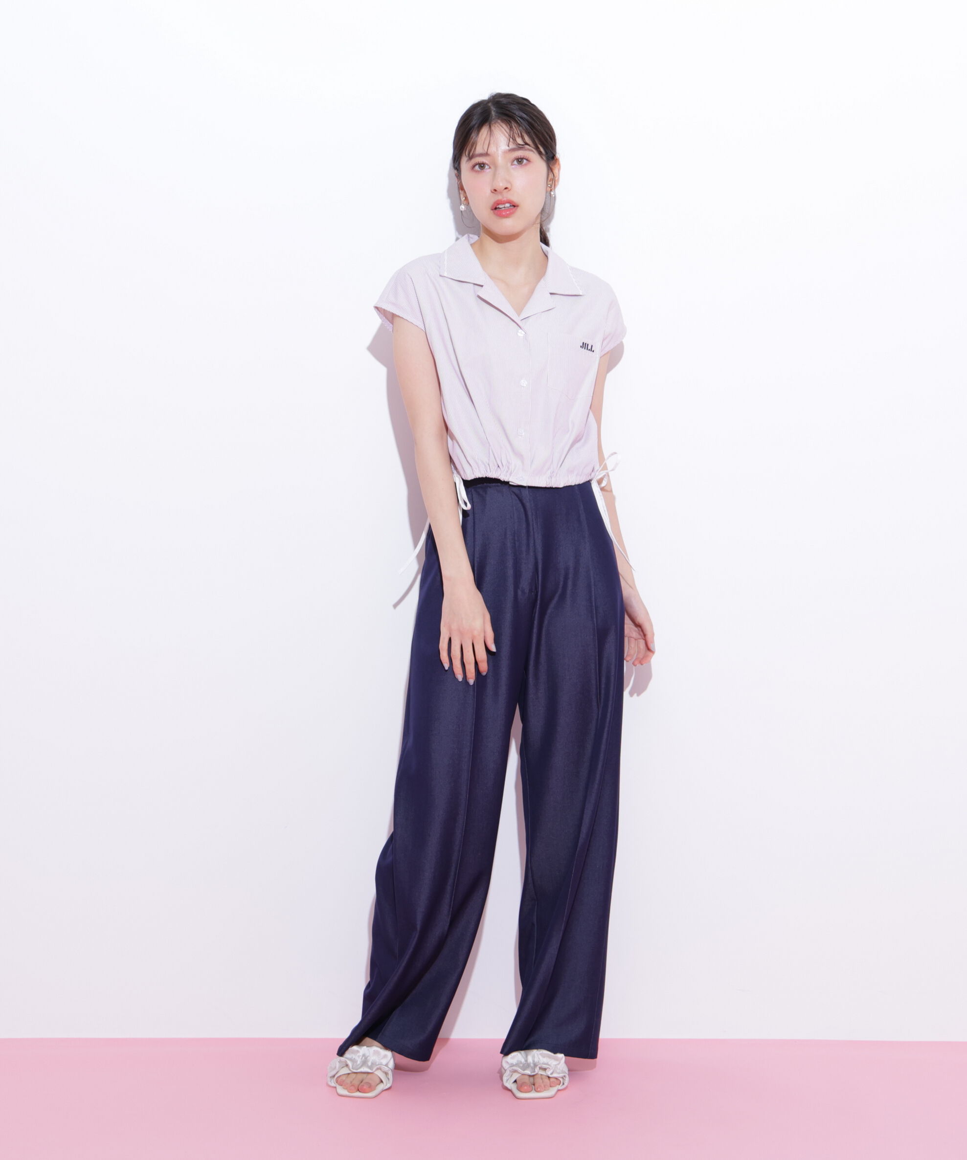  「ウエストリボン開襟シャツ」|シャツ・ブラウス|