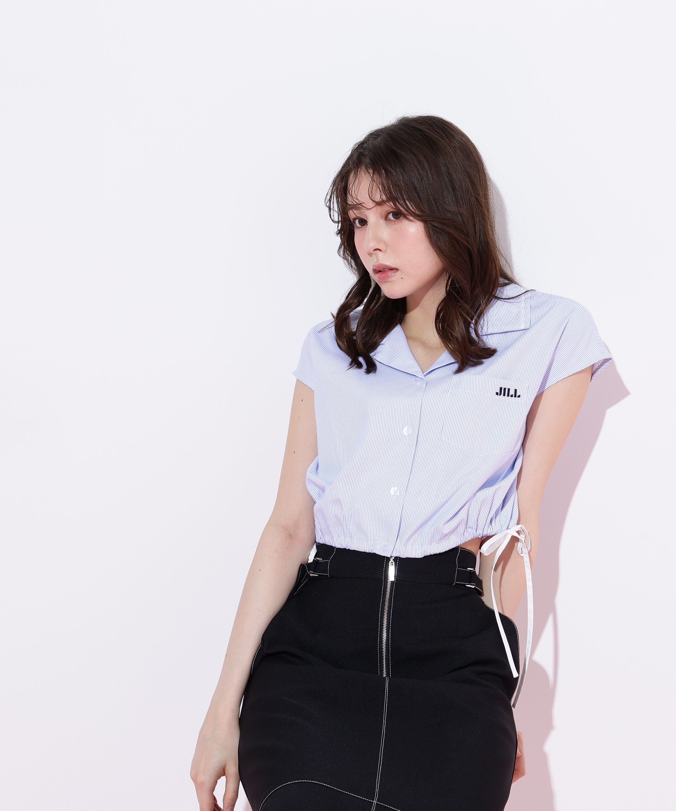  「ウエストリボン開襟シャツ」|シャツ・ブラウス|