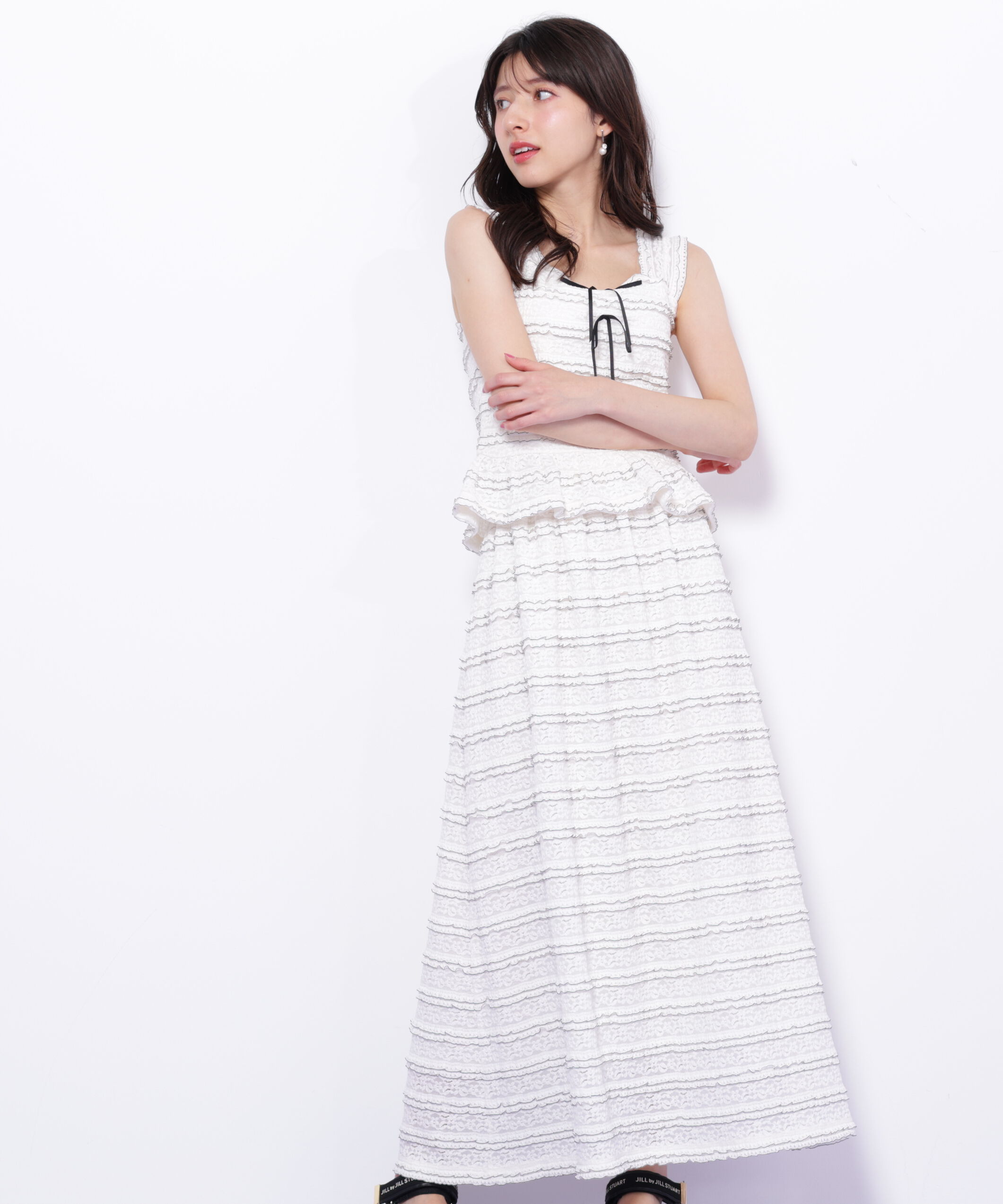  「バイカラーストレッチレースセットアップ」|ワンピース|