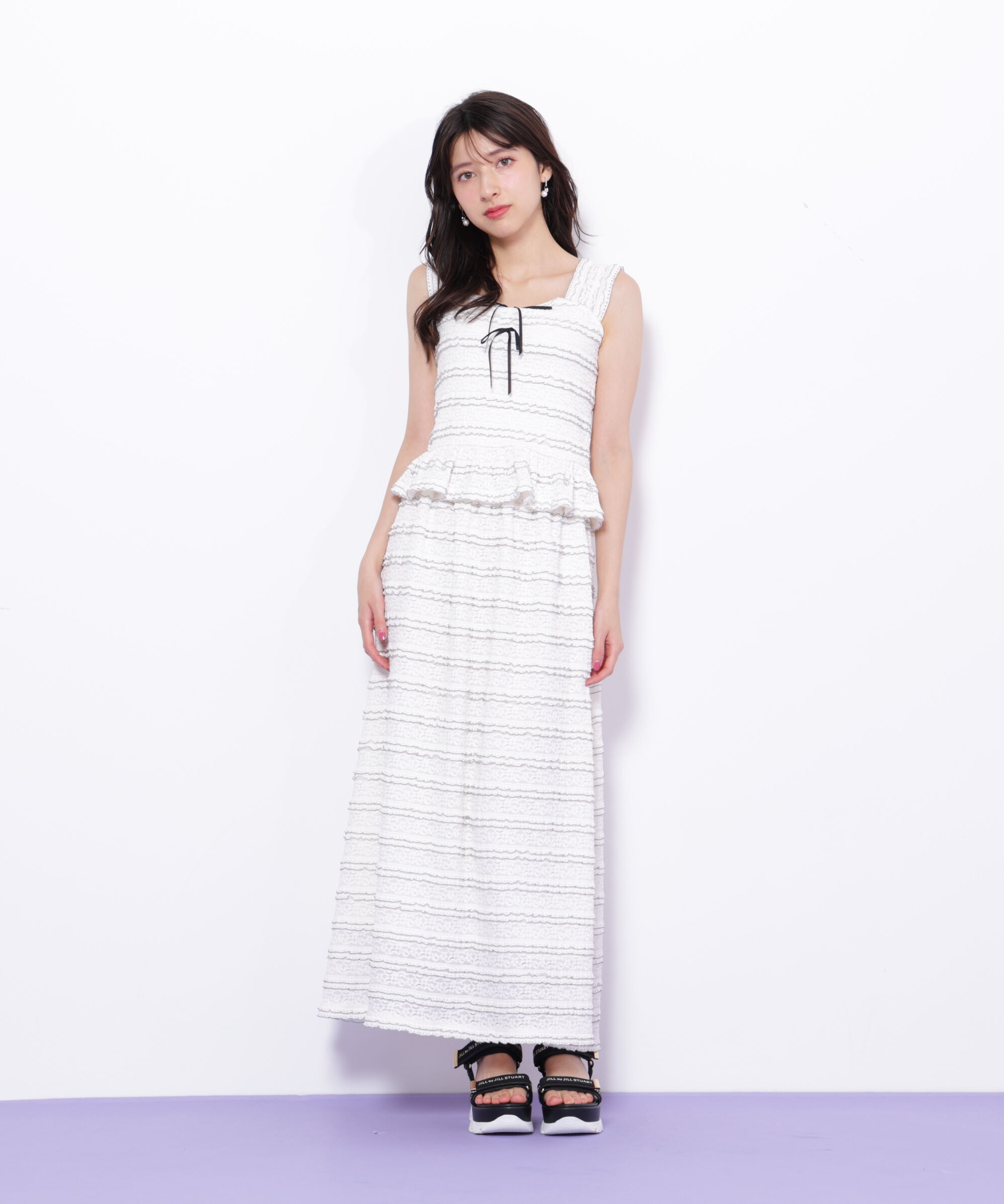  「バイカラーストレッチレースセットアップ」|ワンピース|