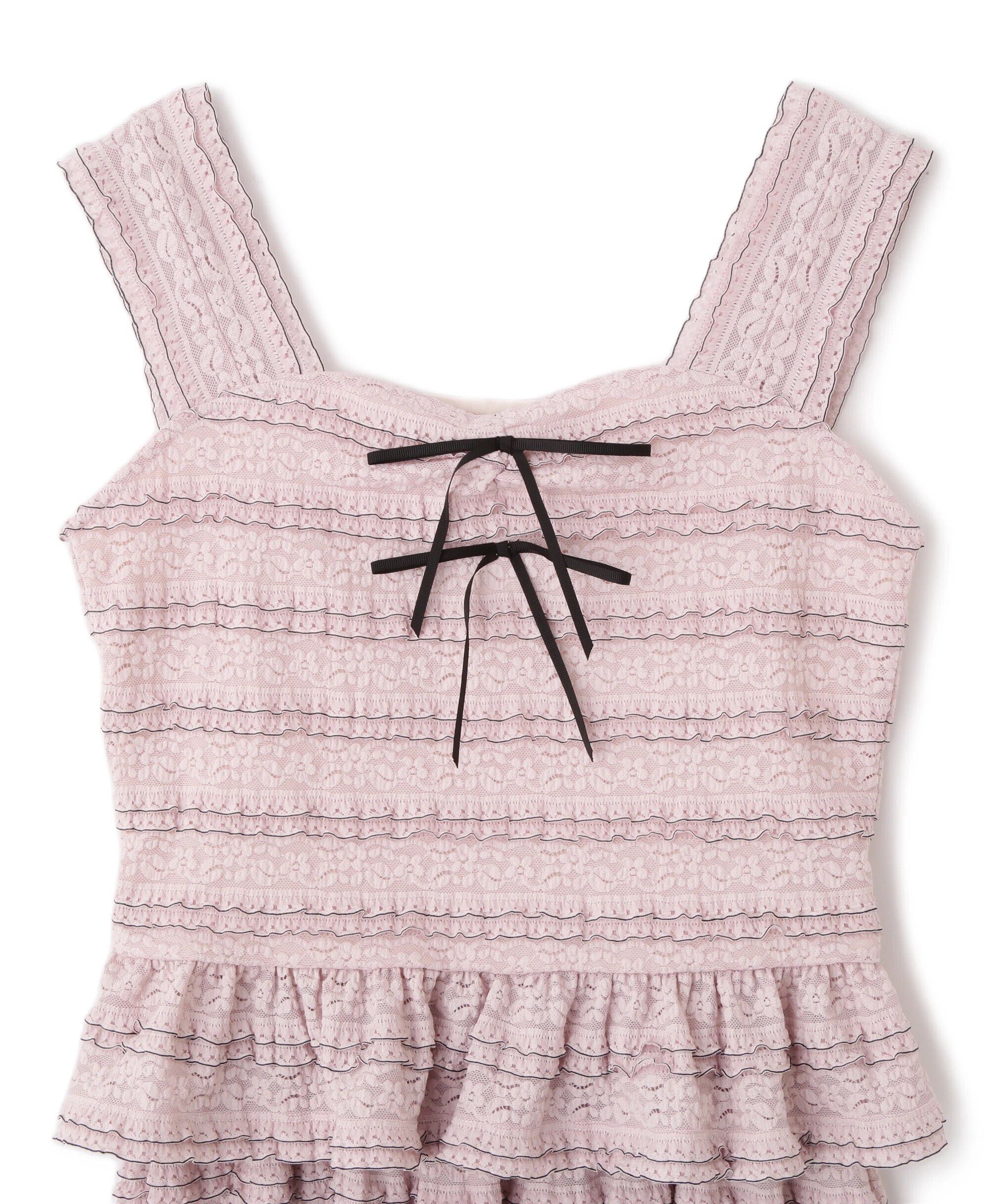  「バイカラーストレッチレースセットアップ」|ワンピース|