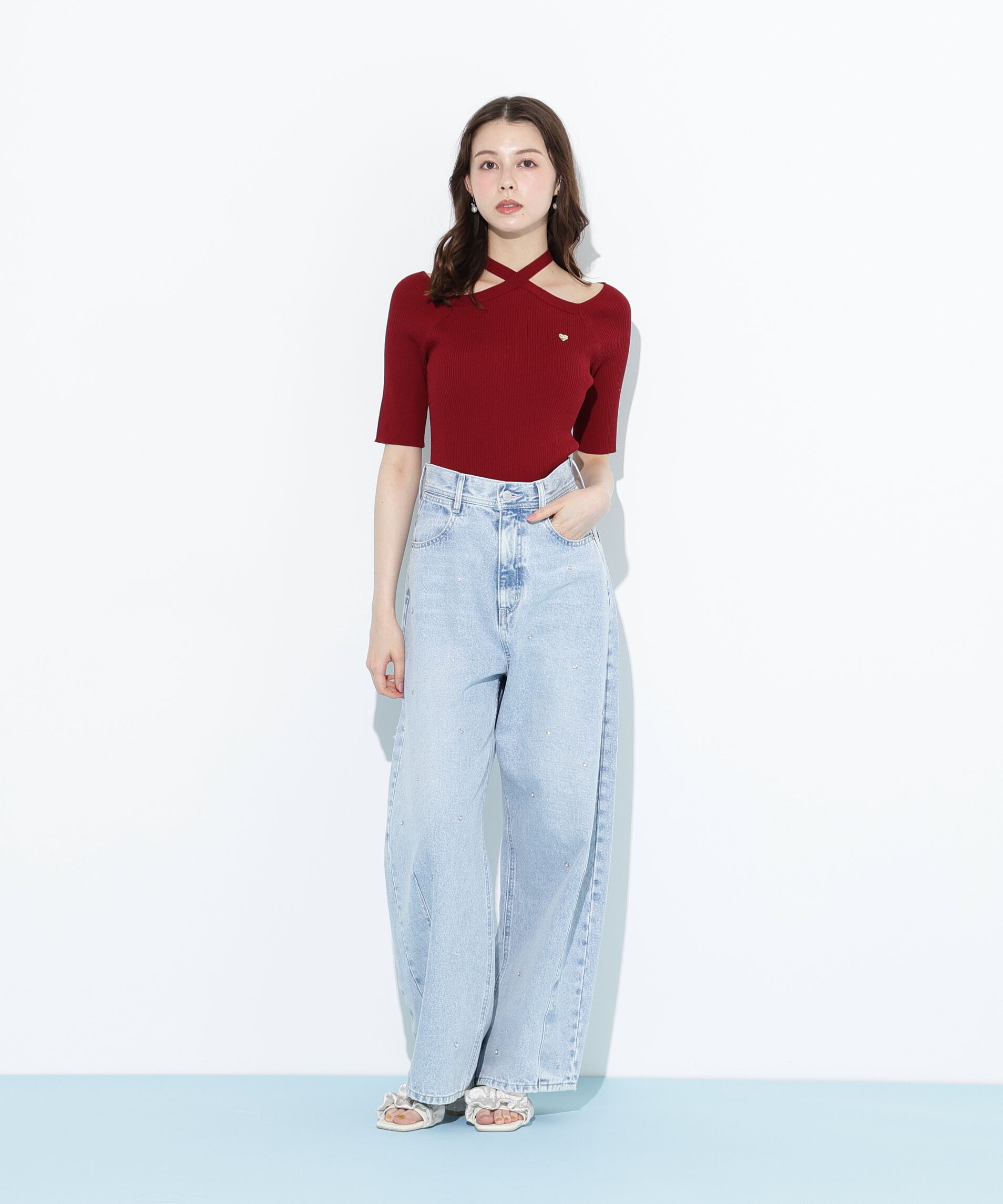  「ホルターネックニットトップス」|ニット・セーター|