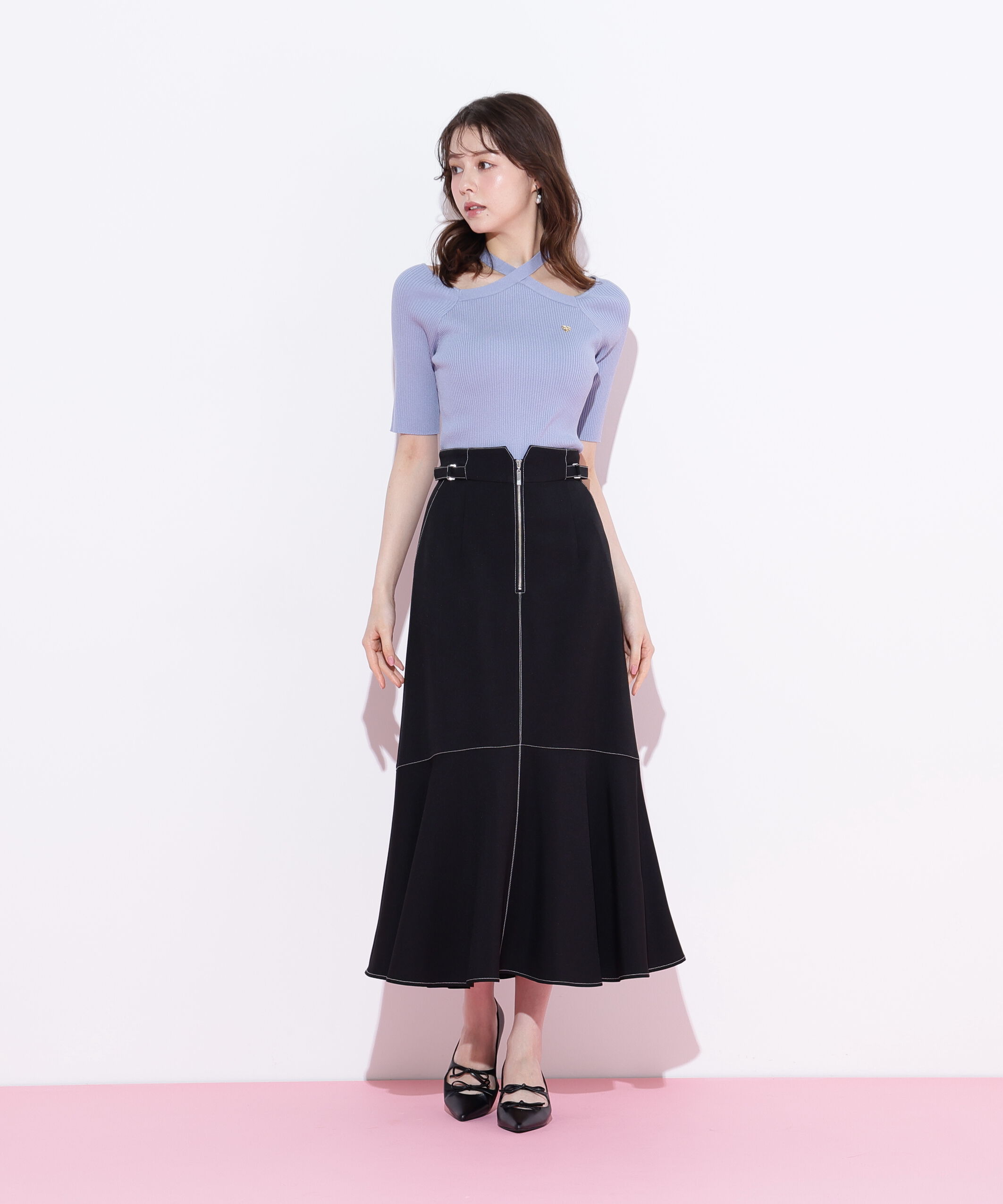  「ホルターネックニットトップス」|ニット・セーター|