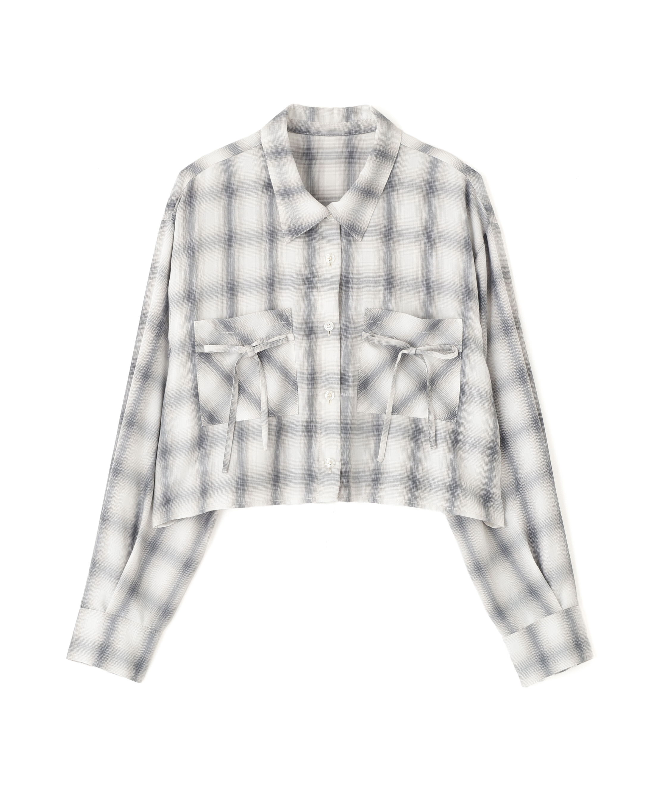  「オンブレーチェック短丈シャツ」|シャツ・ブラウス|