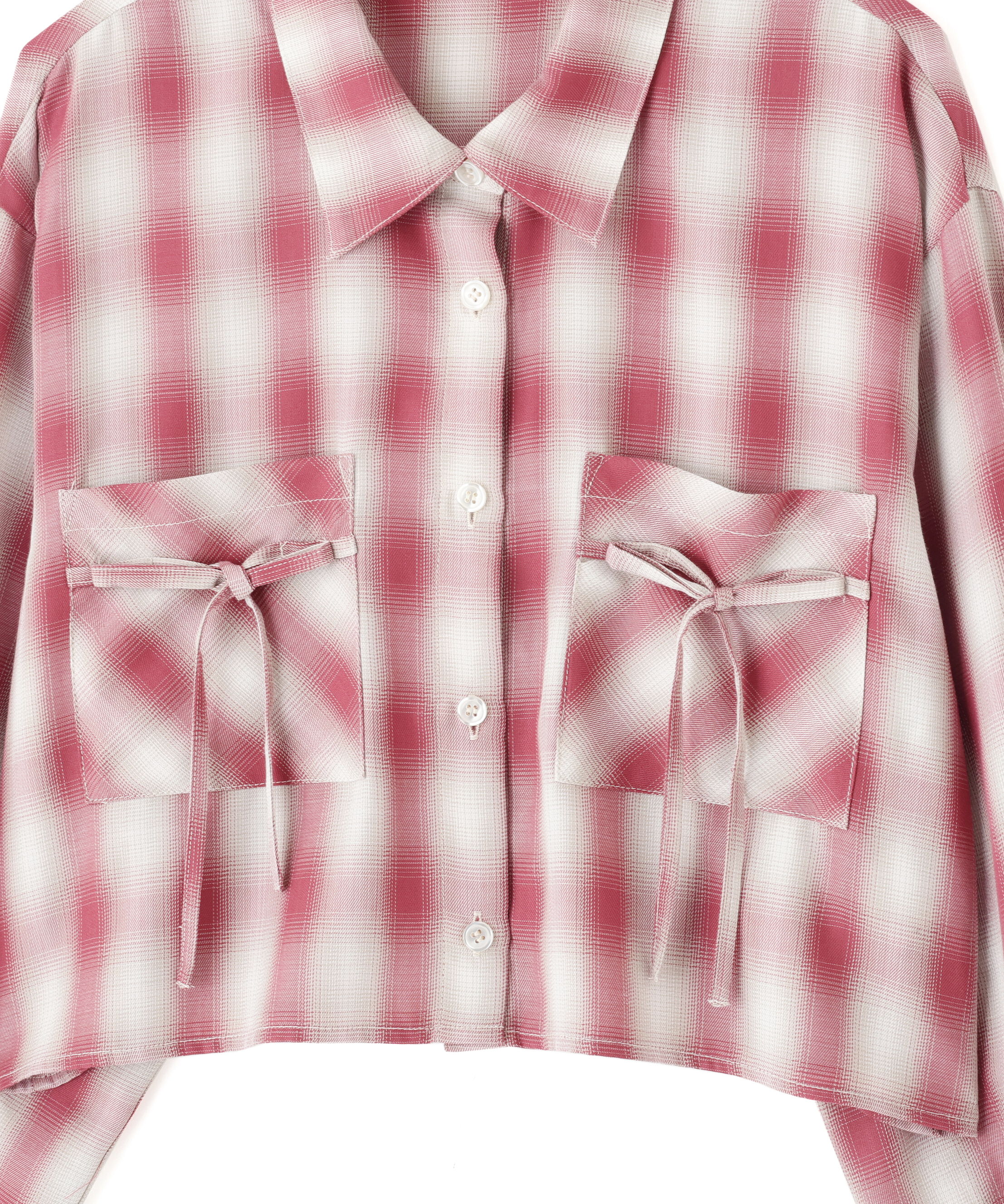  「オンブレーチェック短丈シャツ」|シャツ・ブラウス|