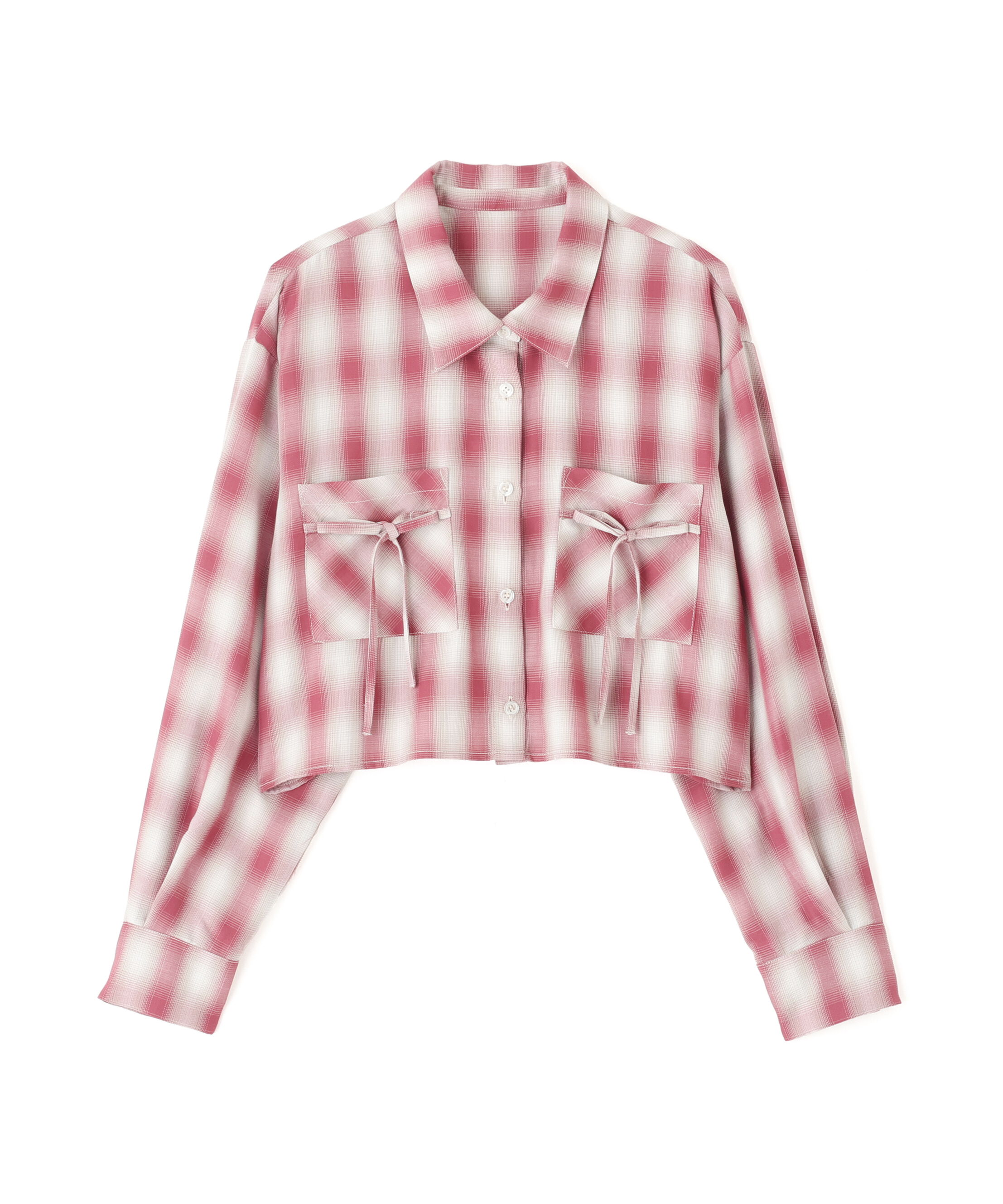  「オンブレーチェック短丈シャツ」|シャツ・ブラウス|