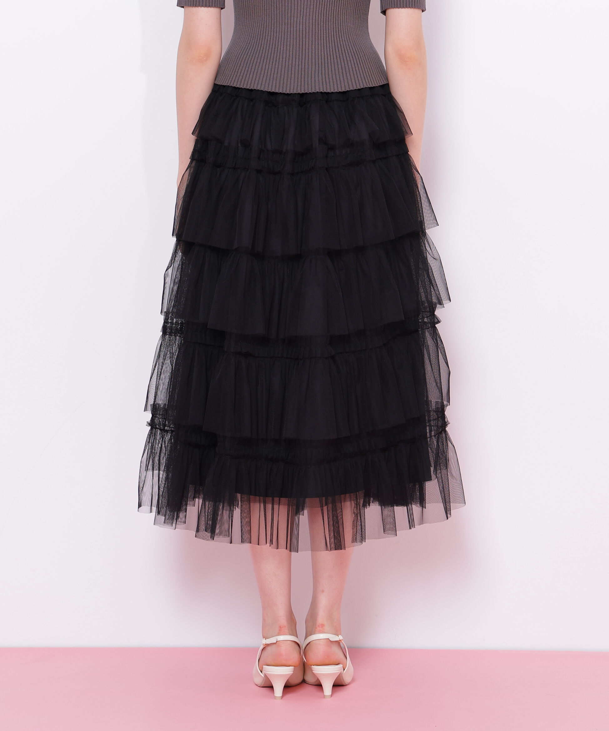  「フリルテープティアードスカート」|スカート|