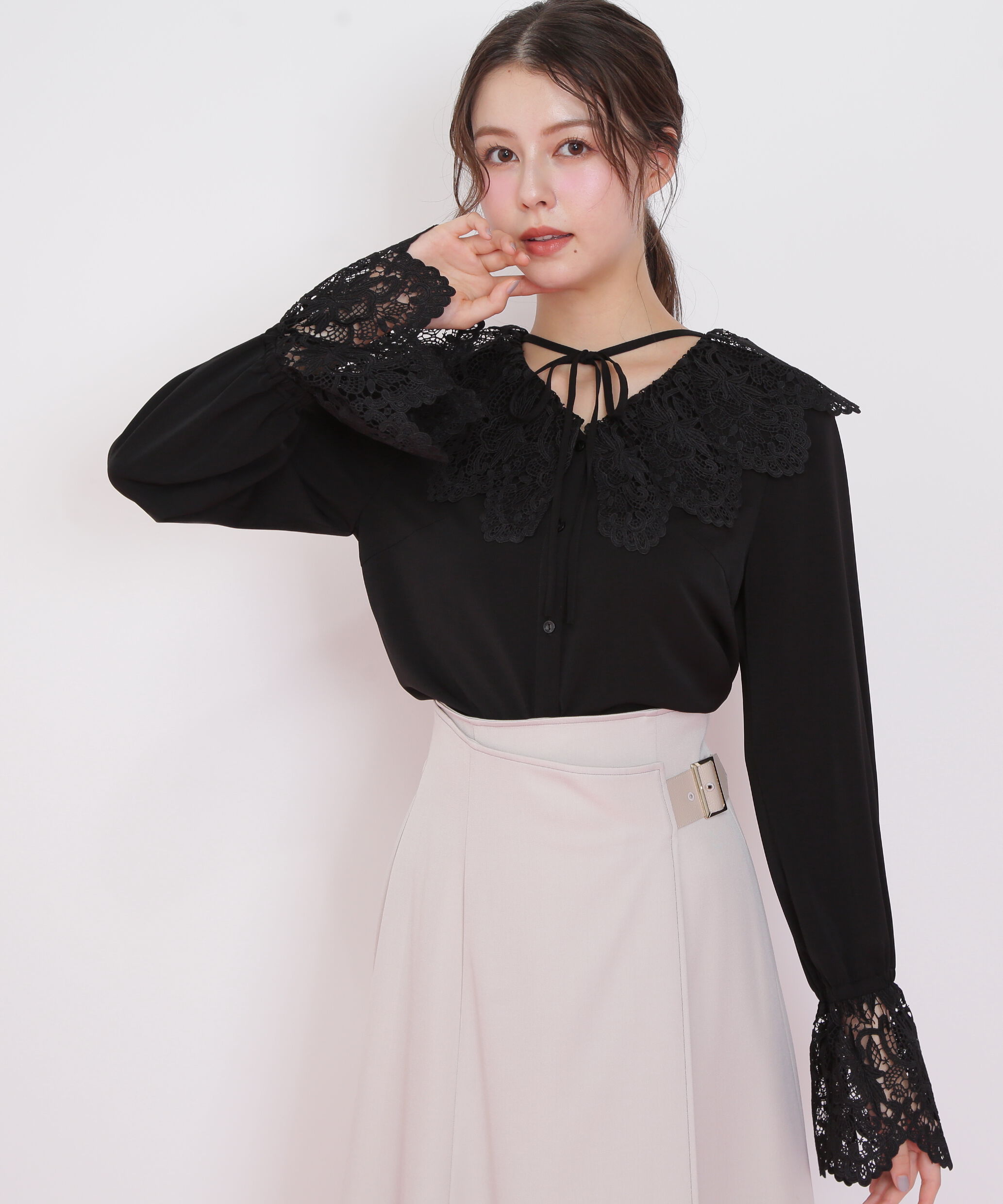  「レース衿ブラウス」|シャツ・ブラウス|