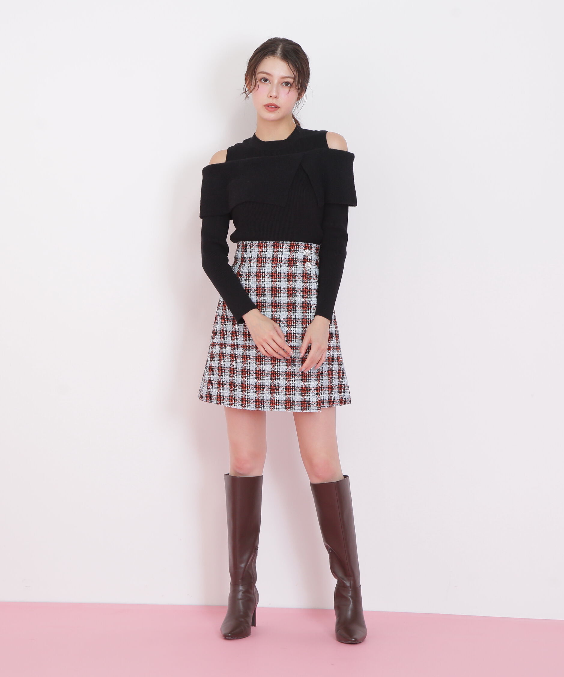  「ミニフェザーケープニット」|ニット・セーター|