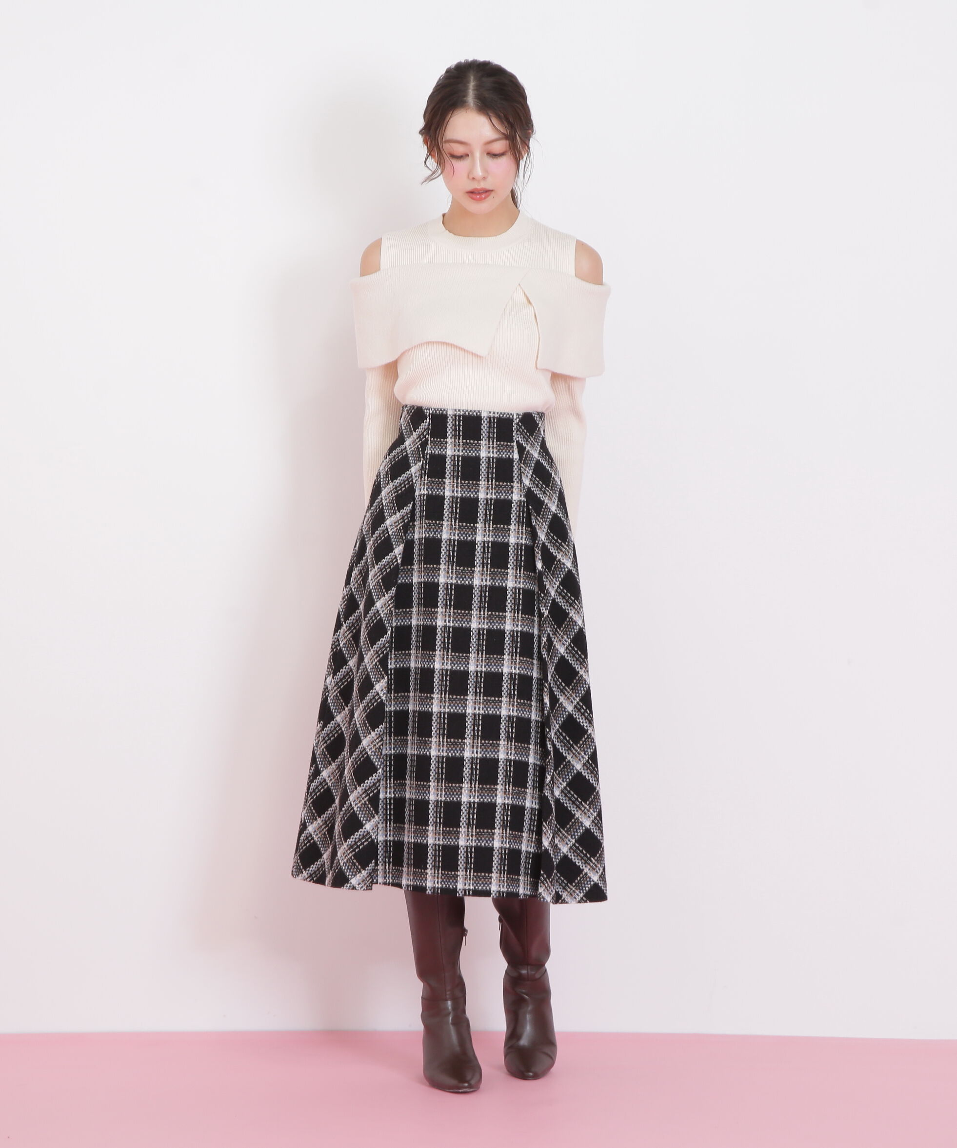  「ミニフェザーケープニット」|ニット・セーター|