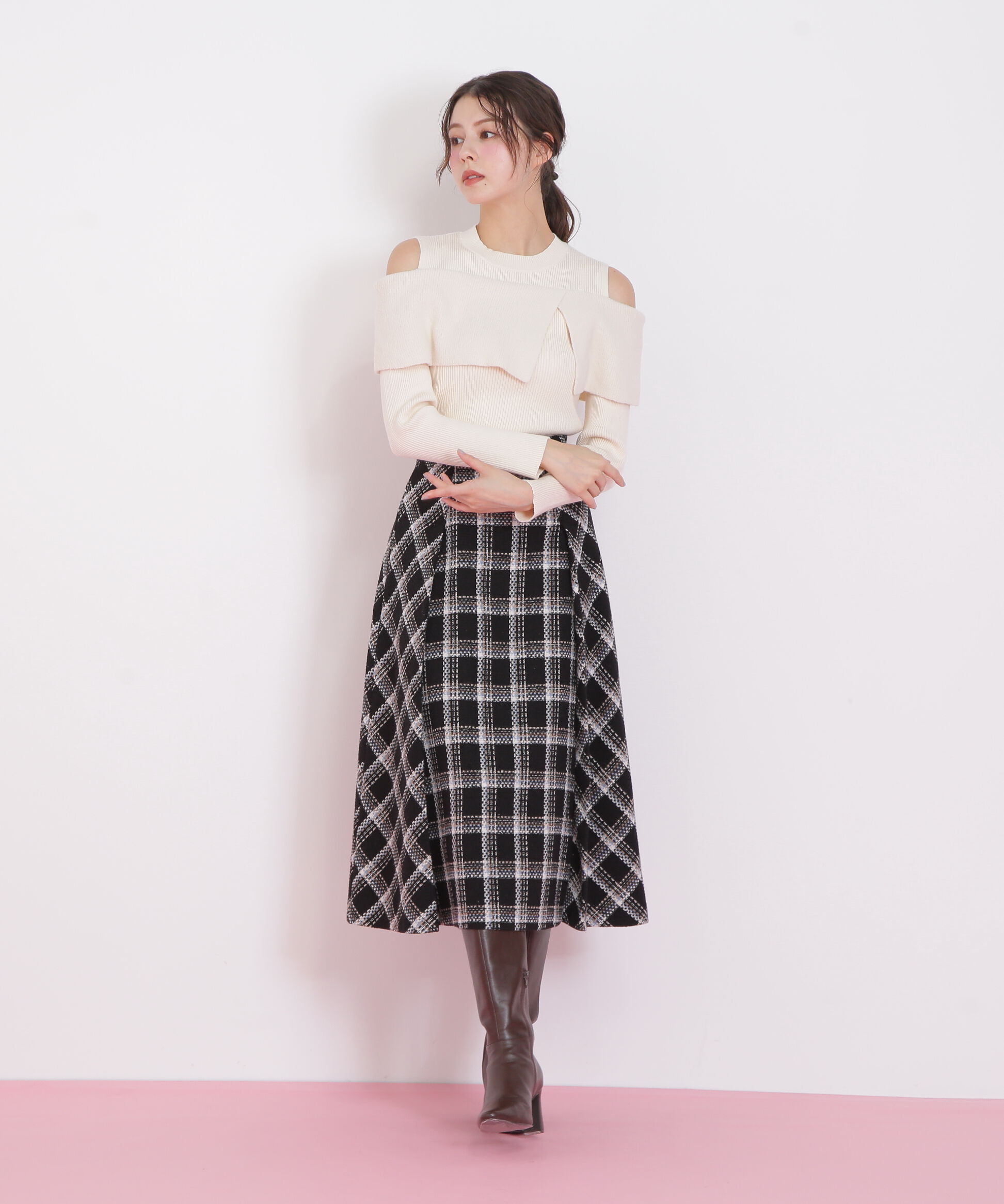  「ミニフェザーケープニット」|ニット・セーター|