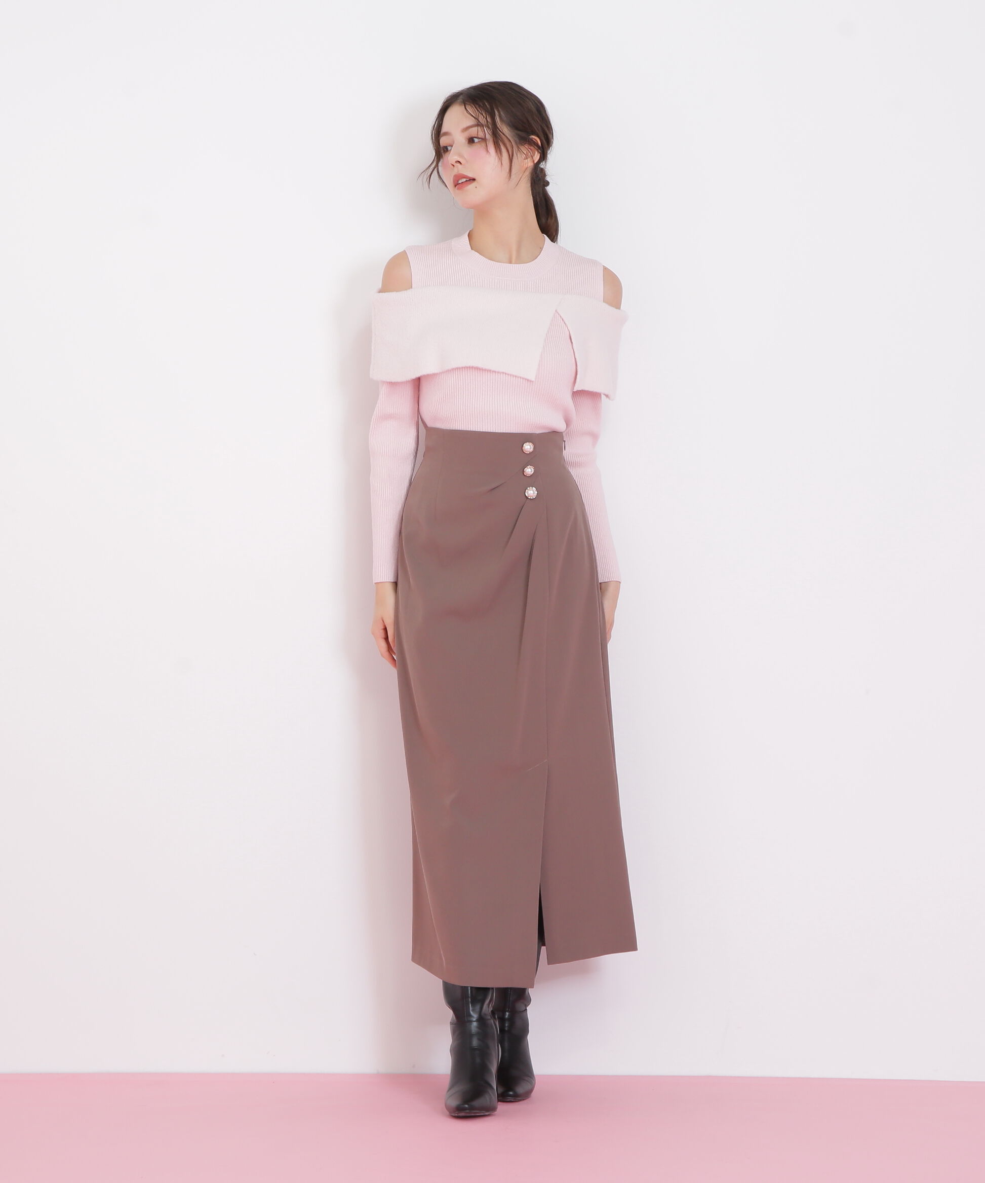  「ミニフェザーケープニット」|ニット・セーター|