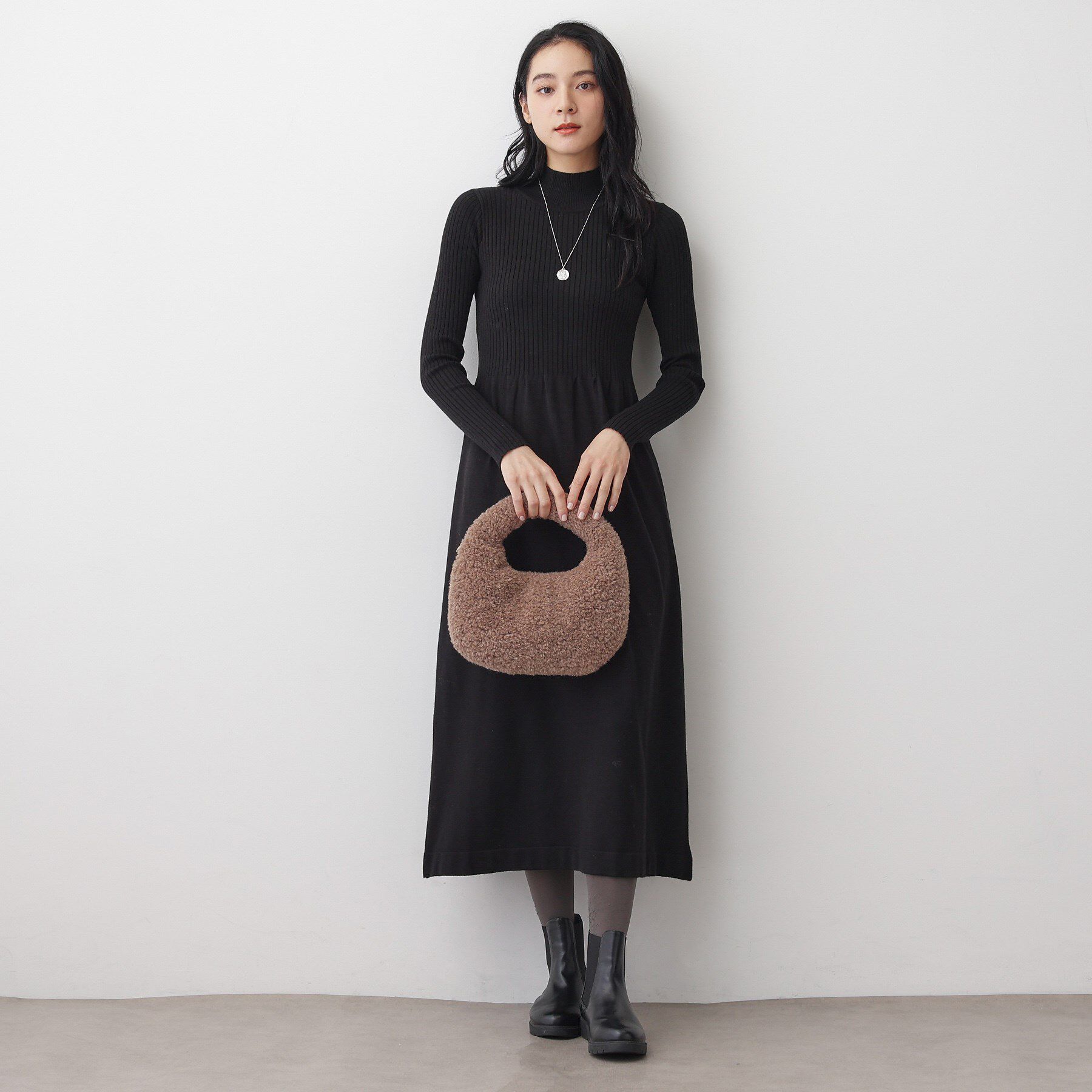 Dessin「【2点セット・洗える】シャギーベストニットワンピース」|スーツ|