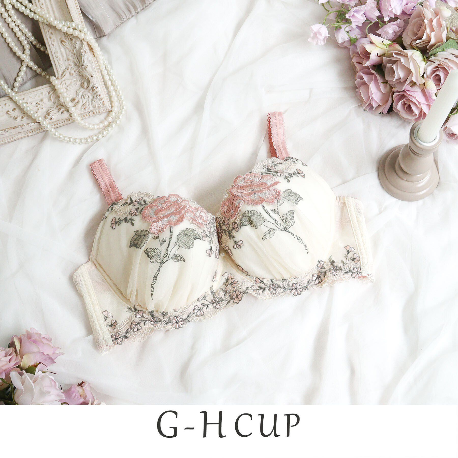 Risa Magli「フロリーナ ブラジャー（G-H）＜N Make Type＞」|インナー|ピンク(071)