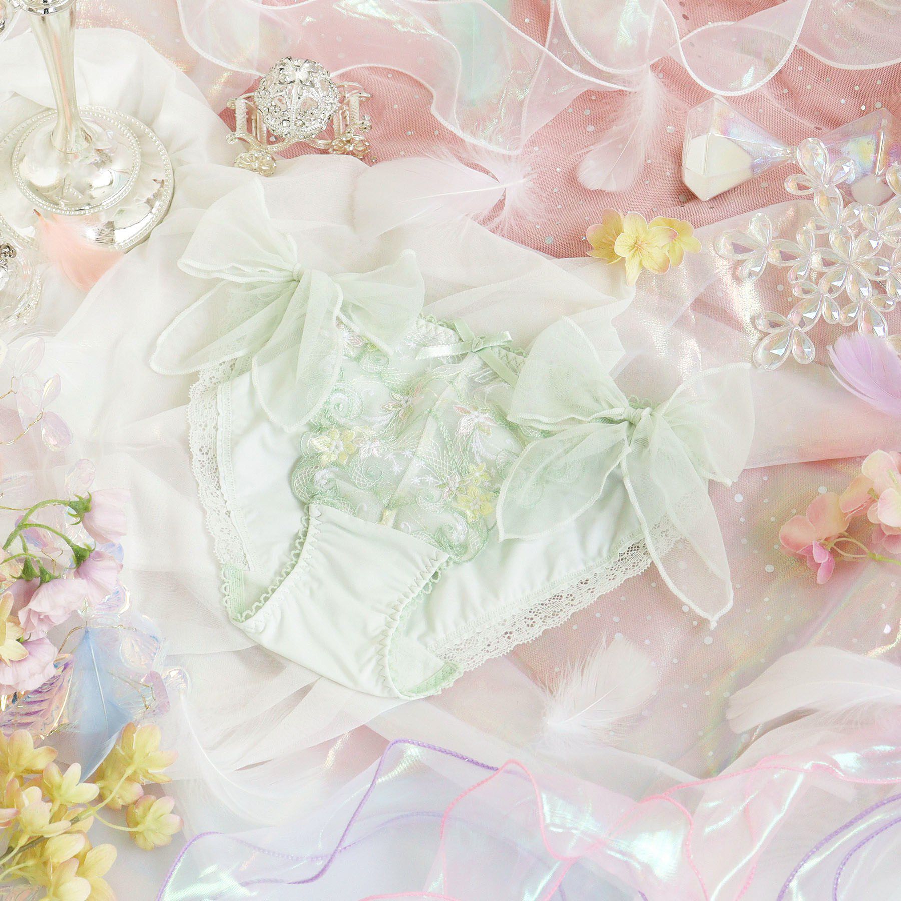 Risa Magli「コリンナ リボンショーツ」|インナー|ミントグリーン(02