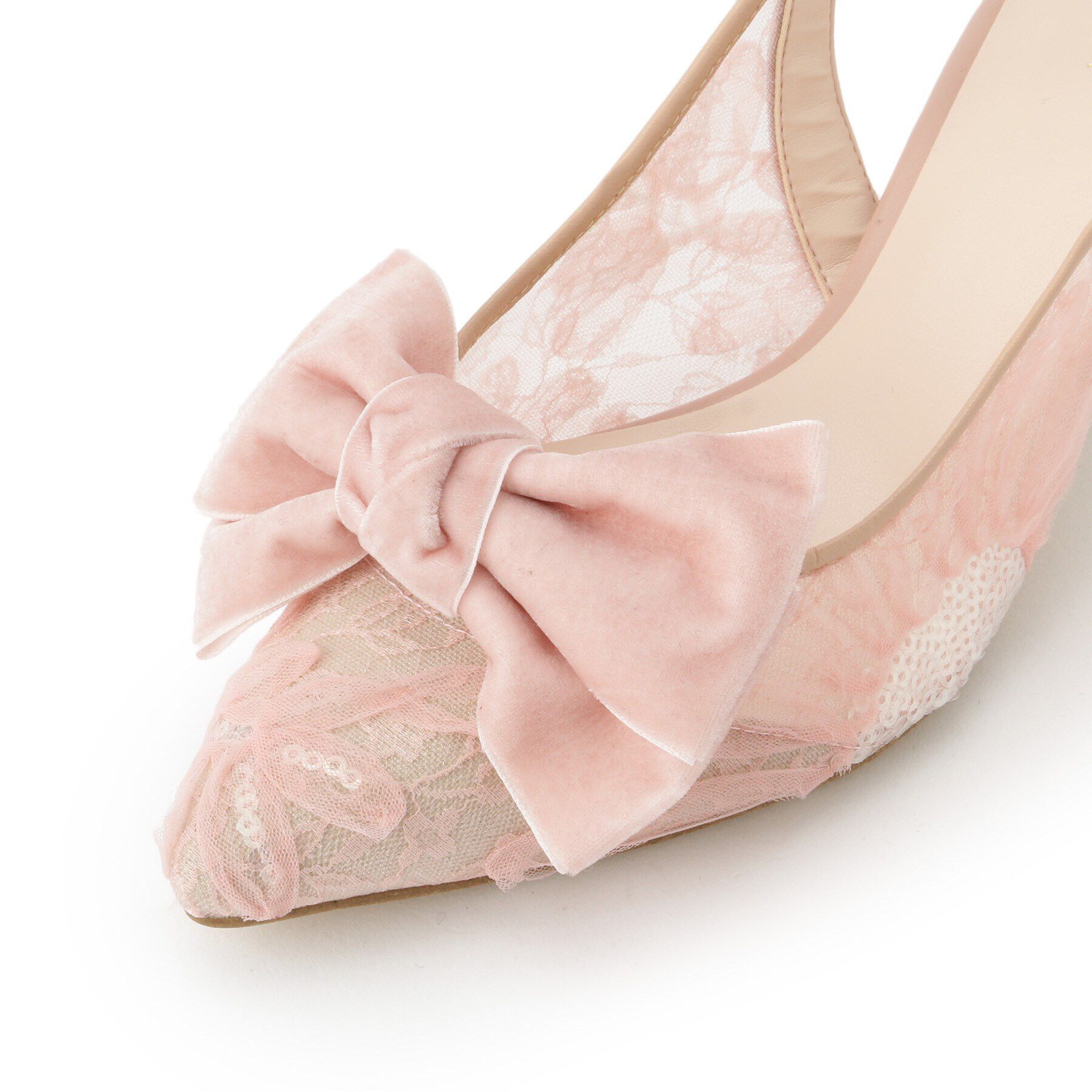 ESPERANZA「リボンチュールレースバックストラップ2WAYパンプス」|パンプス|