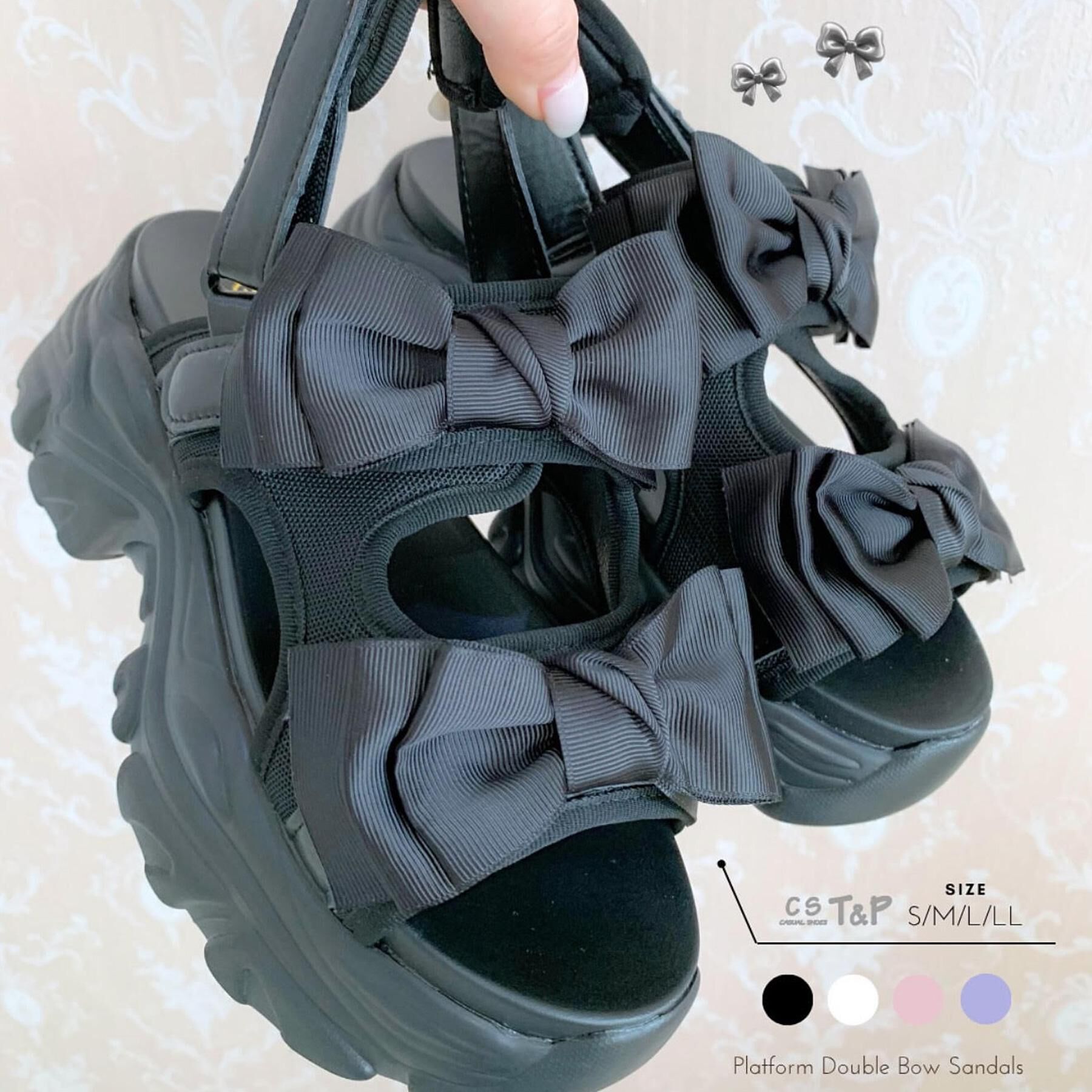 csT&P「厚底ダブルリボンサンダル」|サンダル|