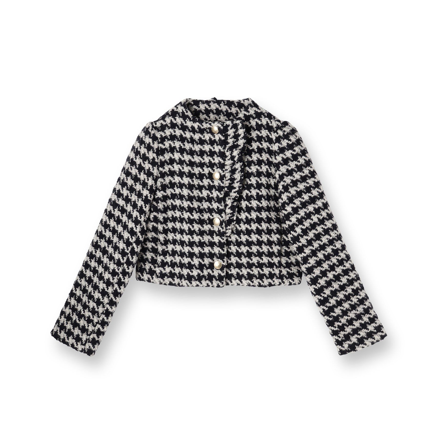 SunaUna「【COLLECTION LINE】ツイードラッフルジャケット」|ノーカラージャケット|