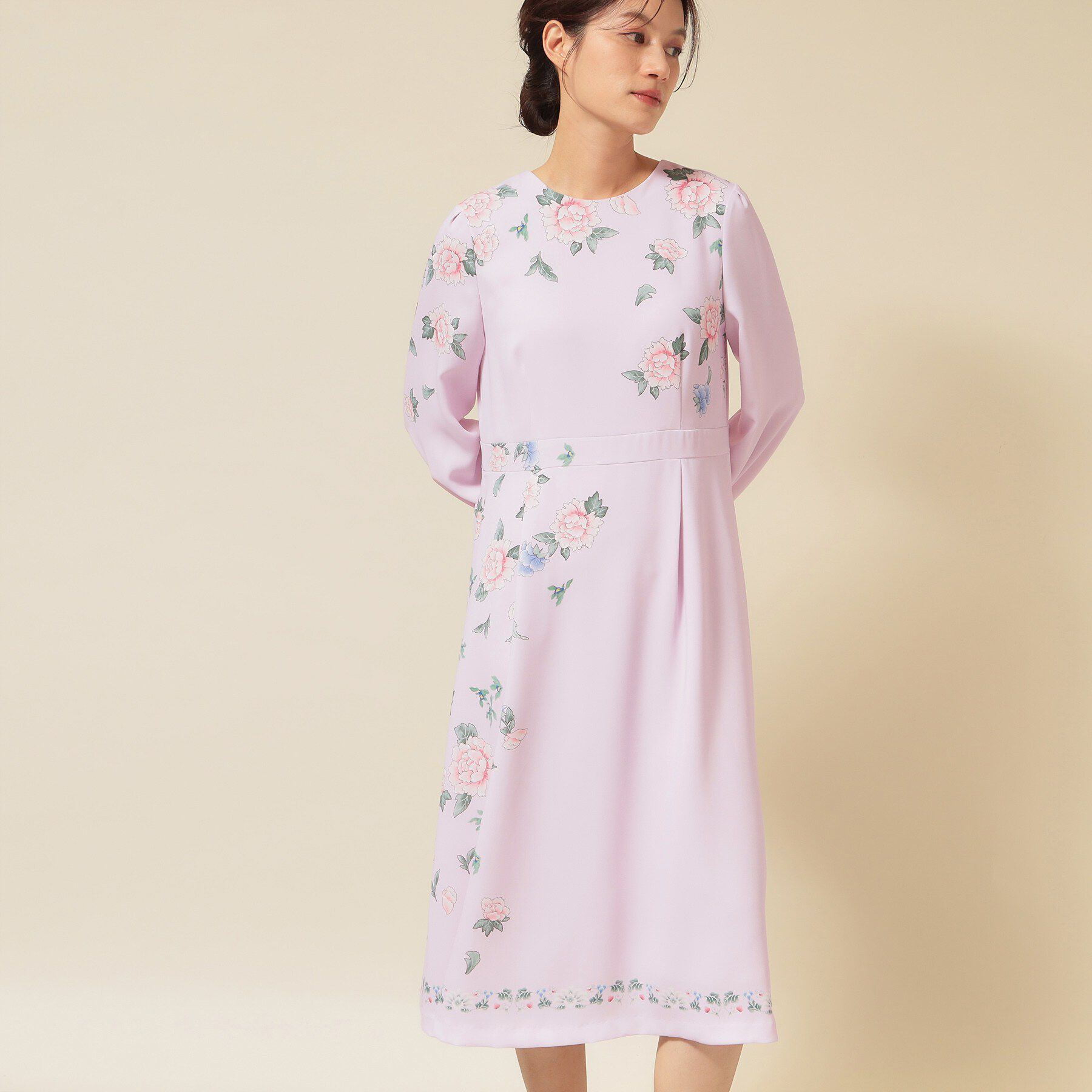 SunaUna「【co creation and yours／SS～L】オリエンタルプリントワンピース」|ワンピース|