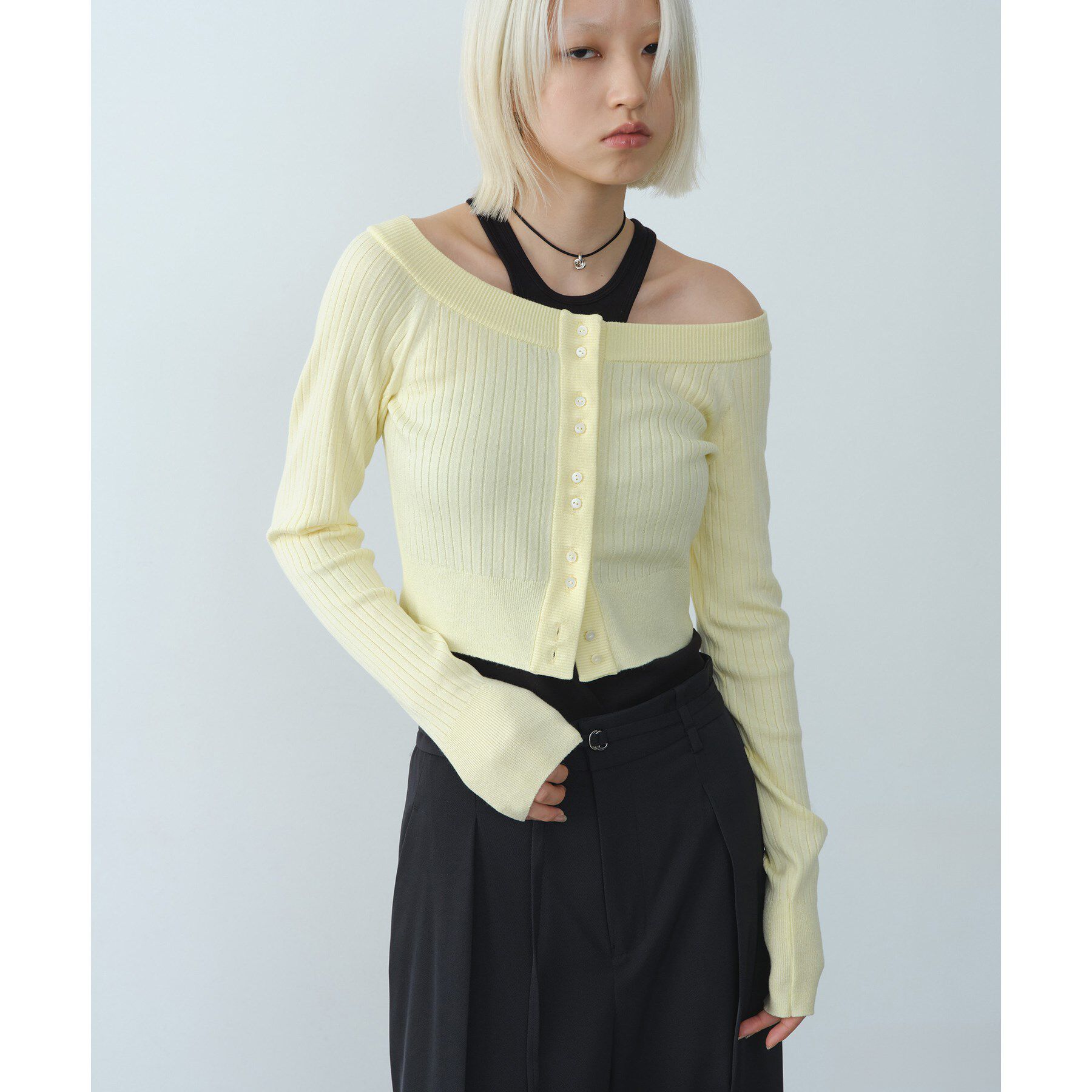 CODE A「short cardigan」|カーディガン|ライトイエロー(03