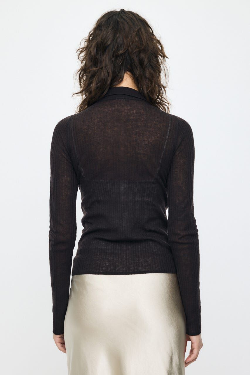 MOUSSY「SHEER KNIT SHIRT シャツ」|ニット・セーター|