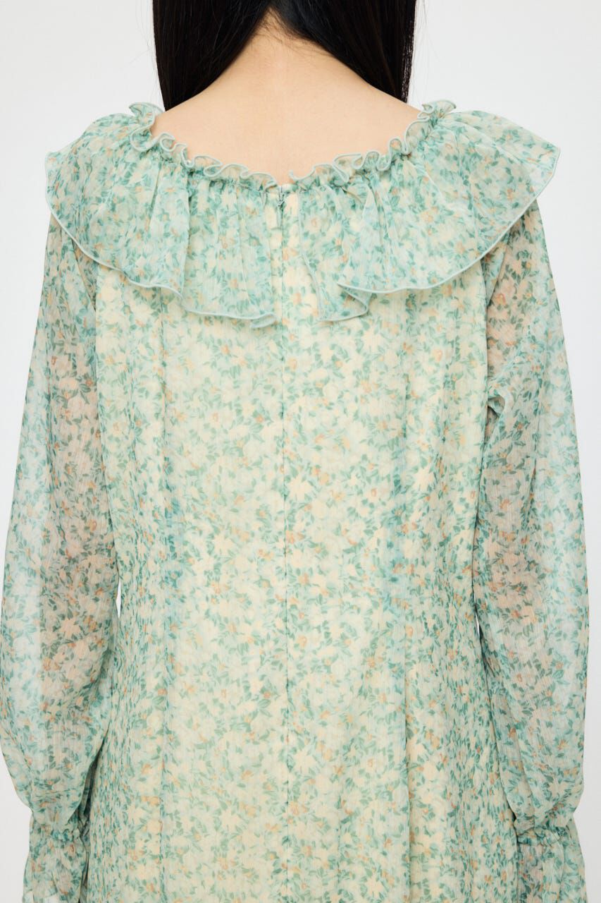 MOUSSY「RUFFLE CHIFFON MAXI ドレス」|ワンピース|