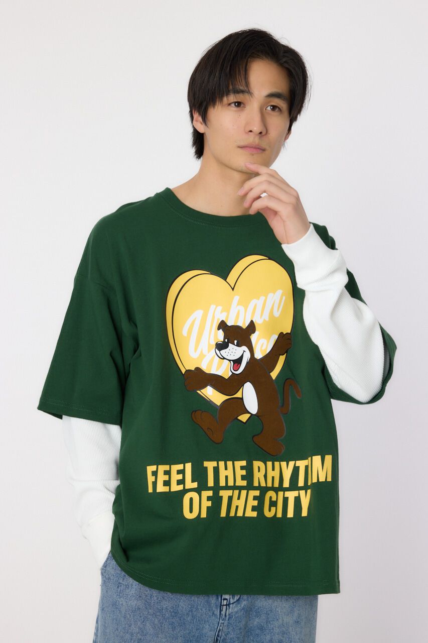 RODEO CROWNS「ハートパネルレイヤードロングスリーブTシャツ」|Tシャツ・カットソー|